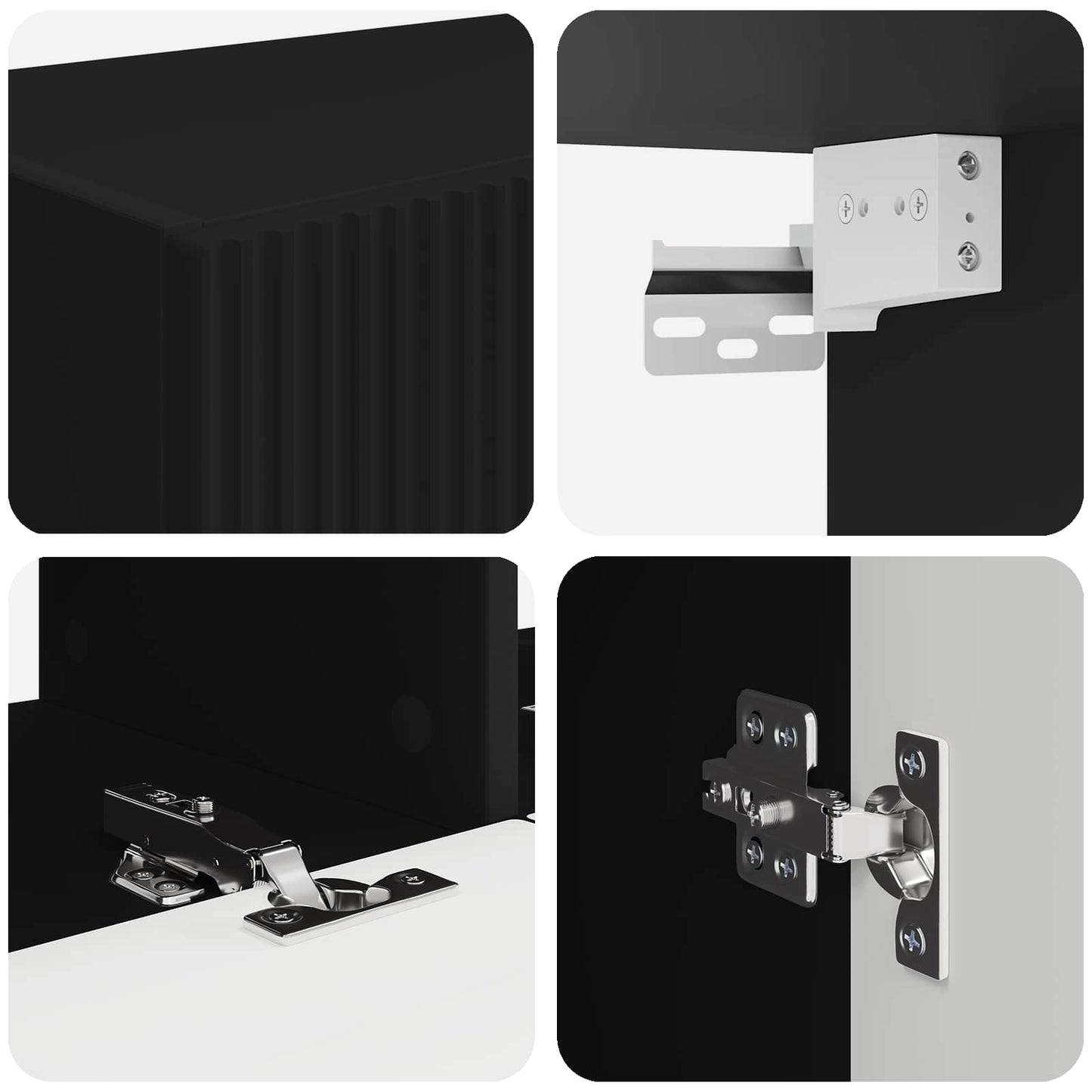 TV Wall Cabinet Set 6 pcs Black