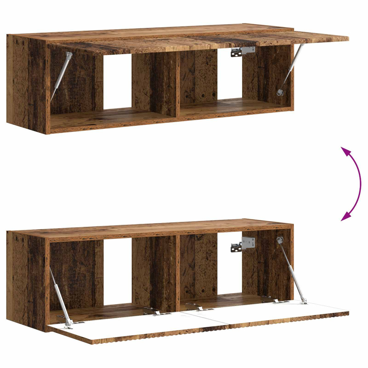 TV Wall Cabinet Set 6 pcs Old Wood