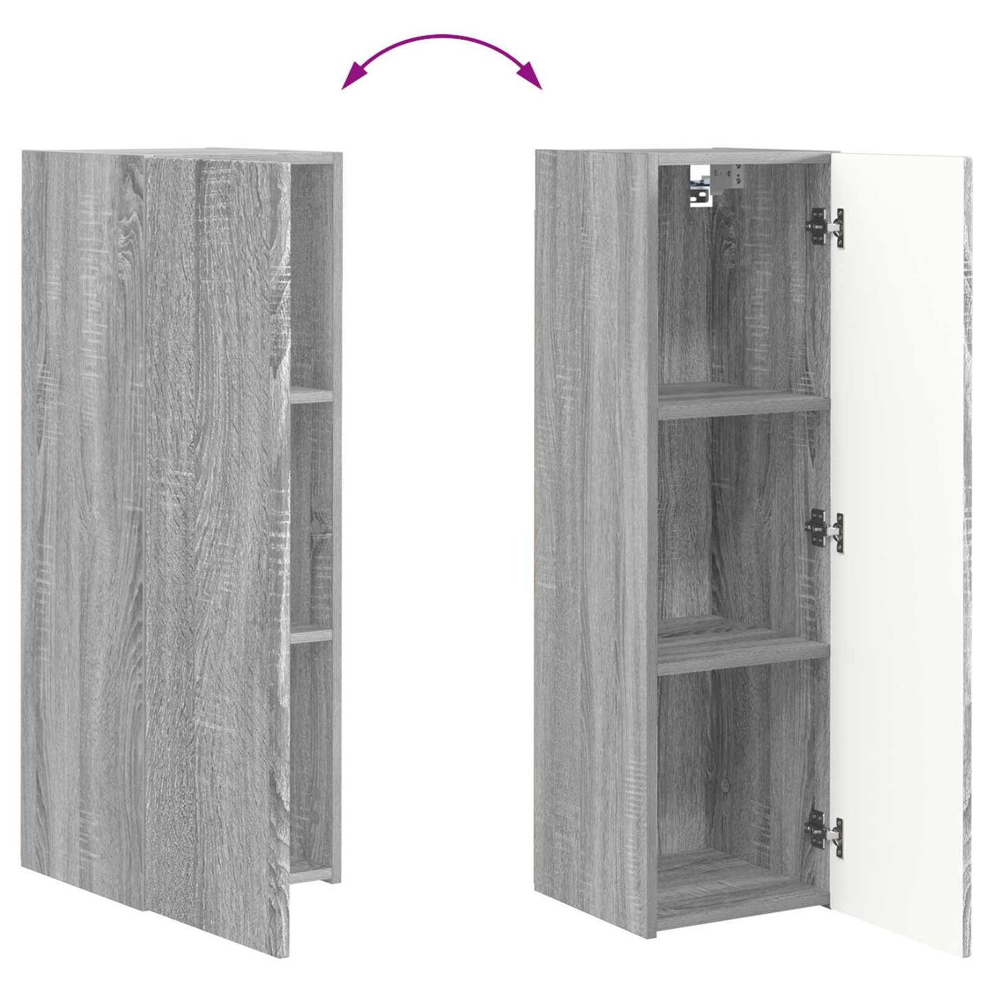 TV Cabinet Set Wall-mounted 3 pcs Grey Sonoma Engineered Wood