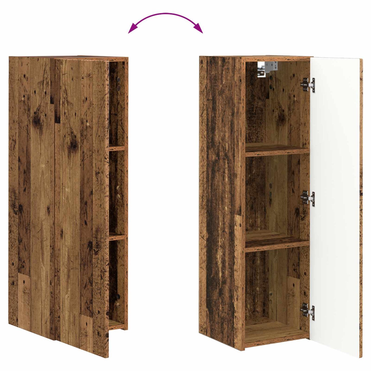 TV Cabinet Set Wall-mounted 3 pcs Old Wood Engineered Wood