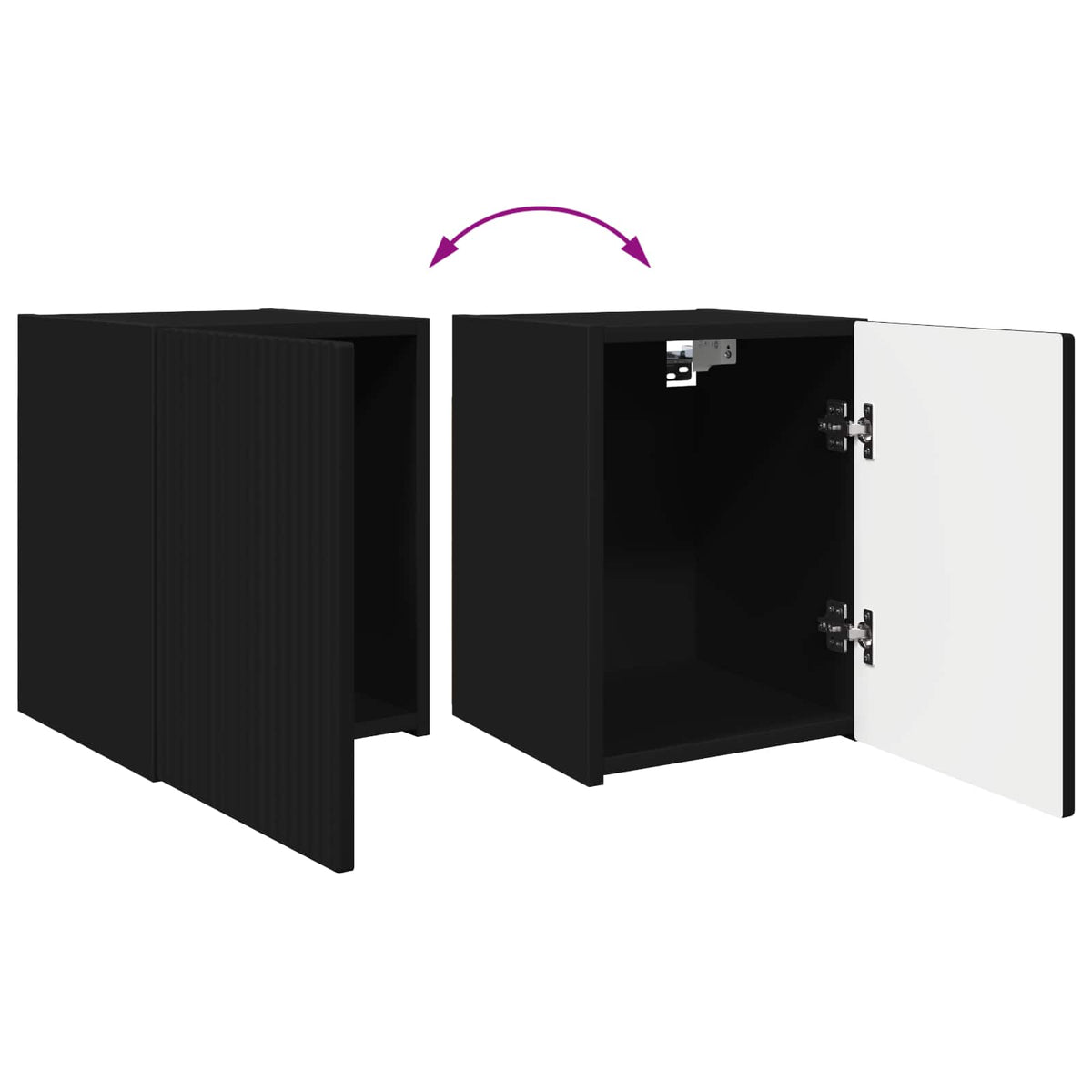 TV Cabinet Set 4 pcs Black Engineered Wood