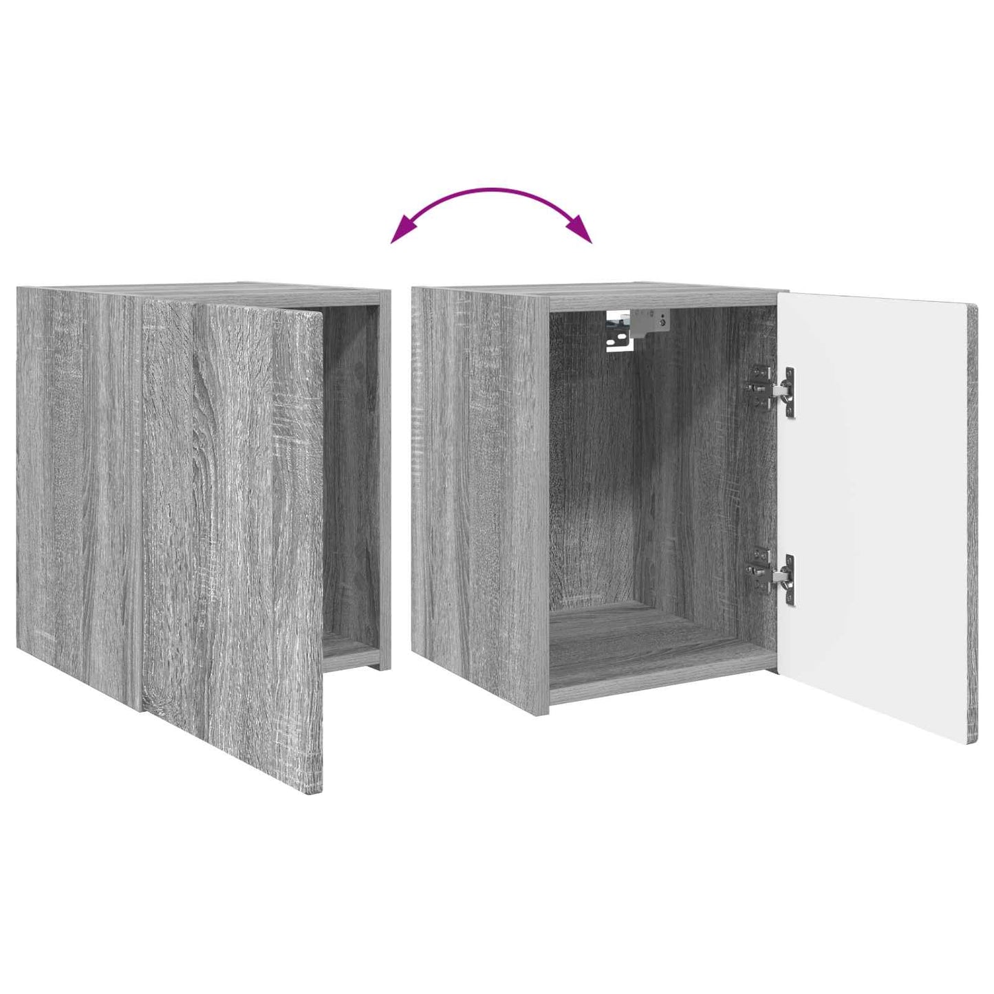 TV Cabinet Set Wall-mounted 4 pcs Grey Sonoma Engineered Wood