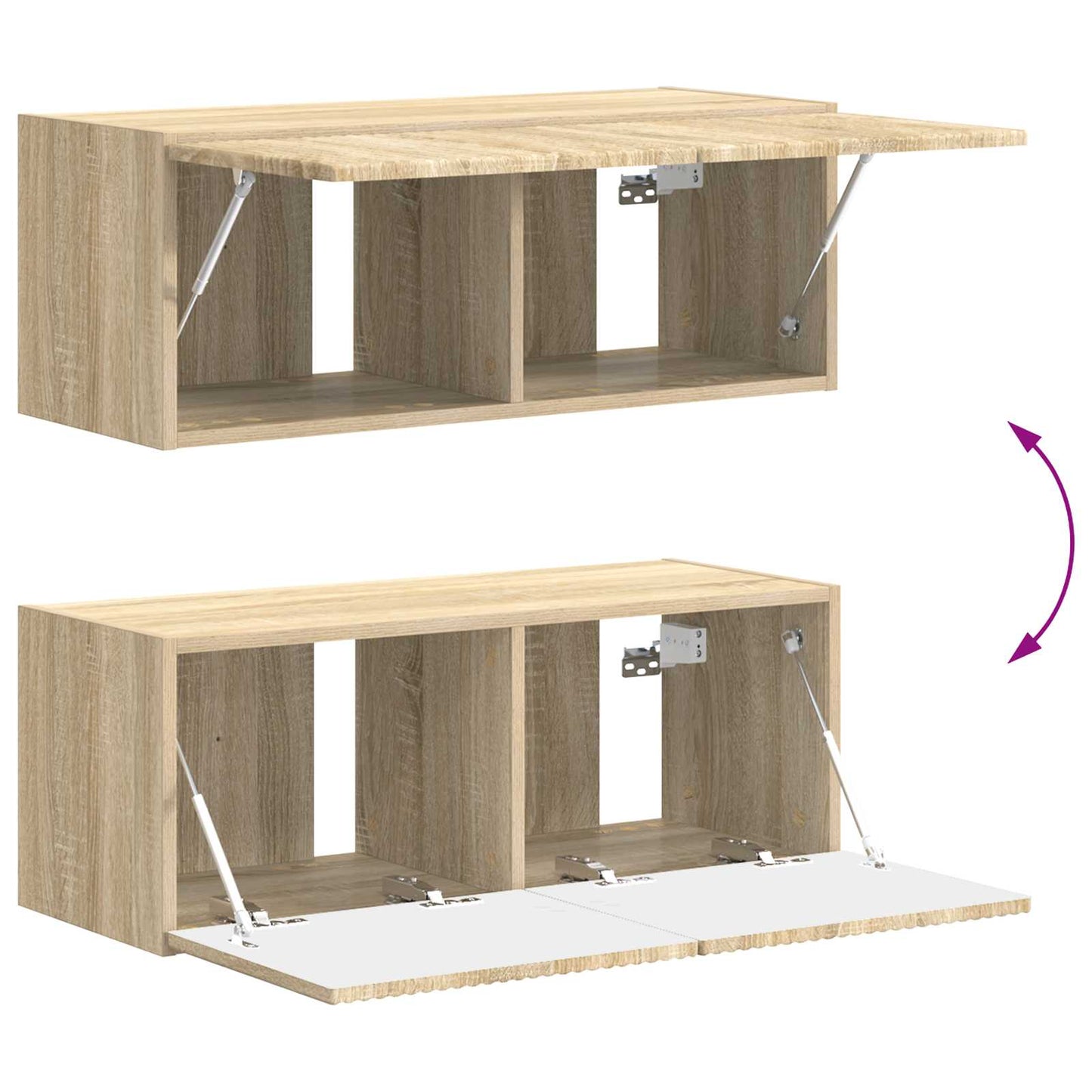 TV Cabinet Set Wall-mounted 4 pcs Sonoma Oak Engineered Wood