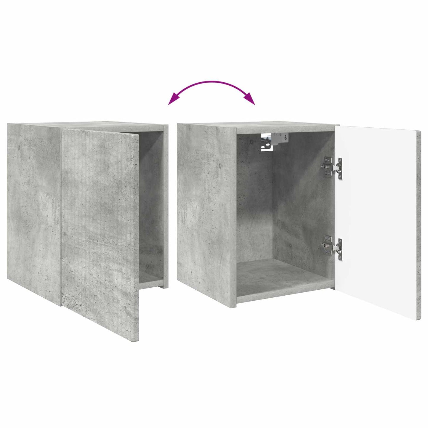 TV Cabinet Set Wall-mounted 4 pcs Concrete Grey Engineered Wood