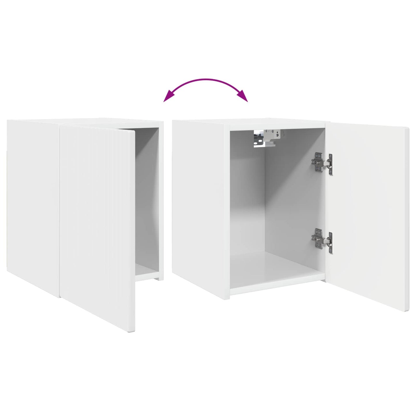 TV Cabinet Set 4 pcs High Gloss White Engineered Wood