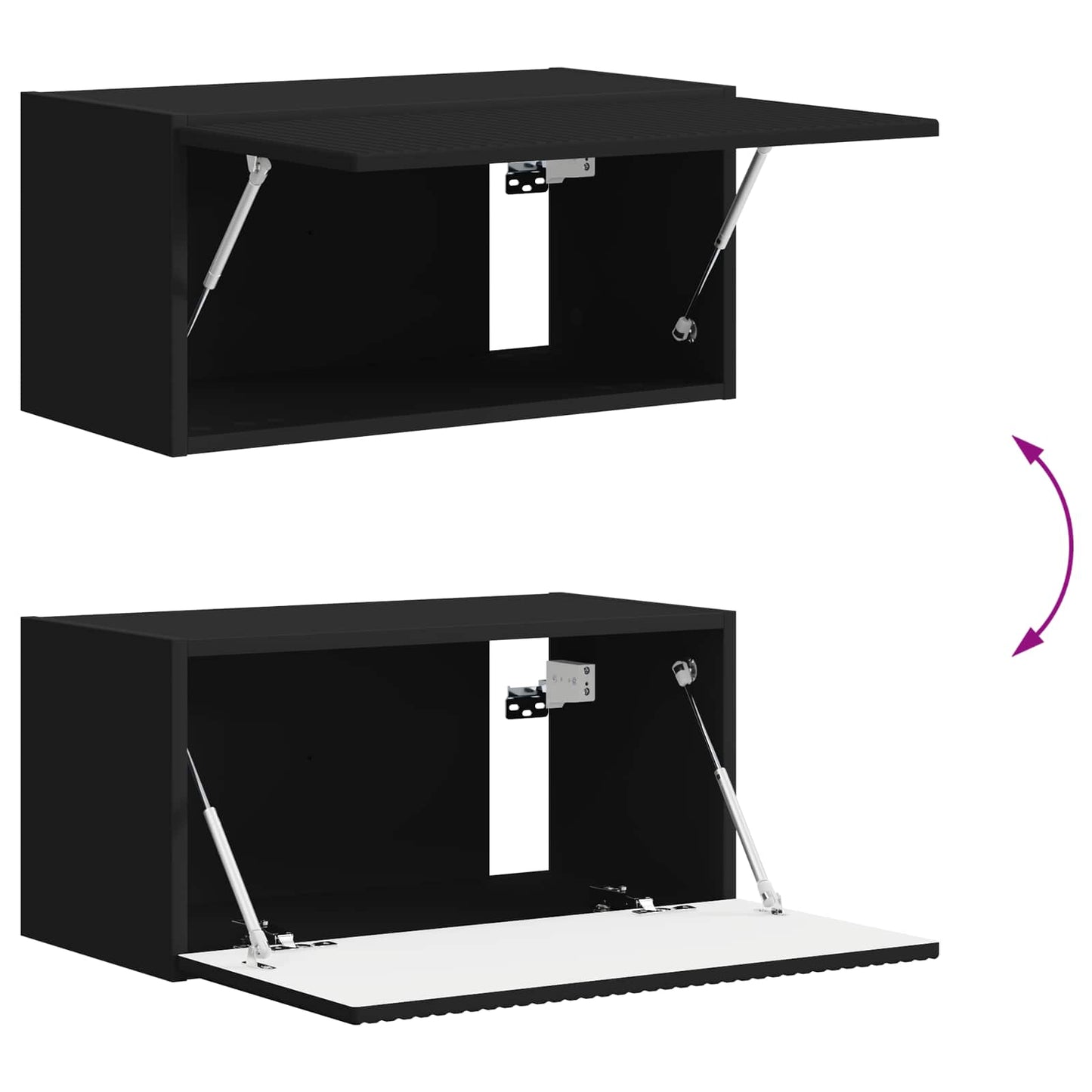 TV Cabinet Set 4 pcs Black Engineered Wood