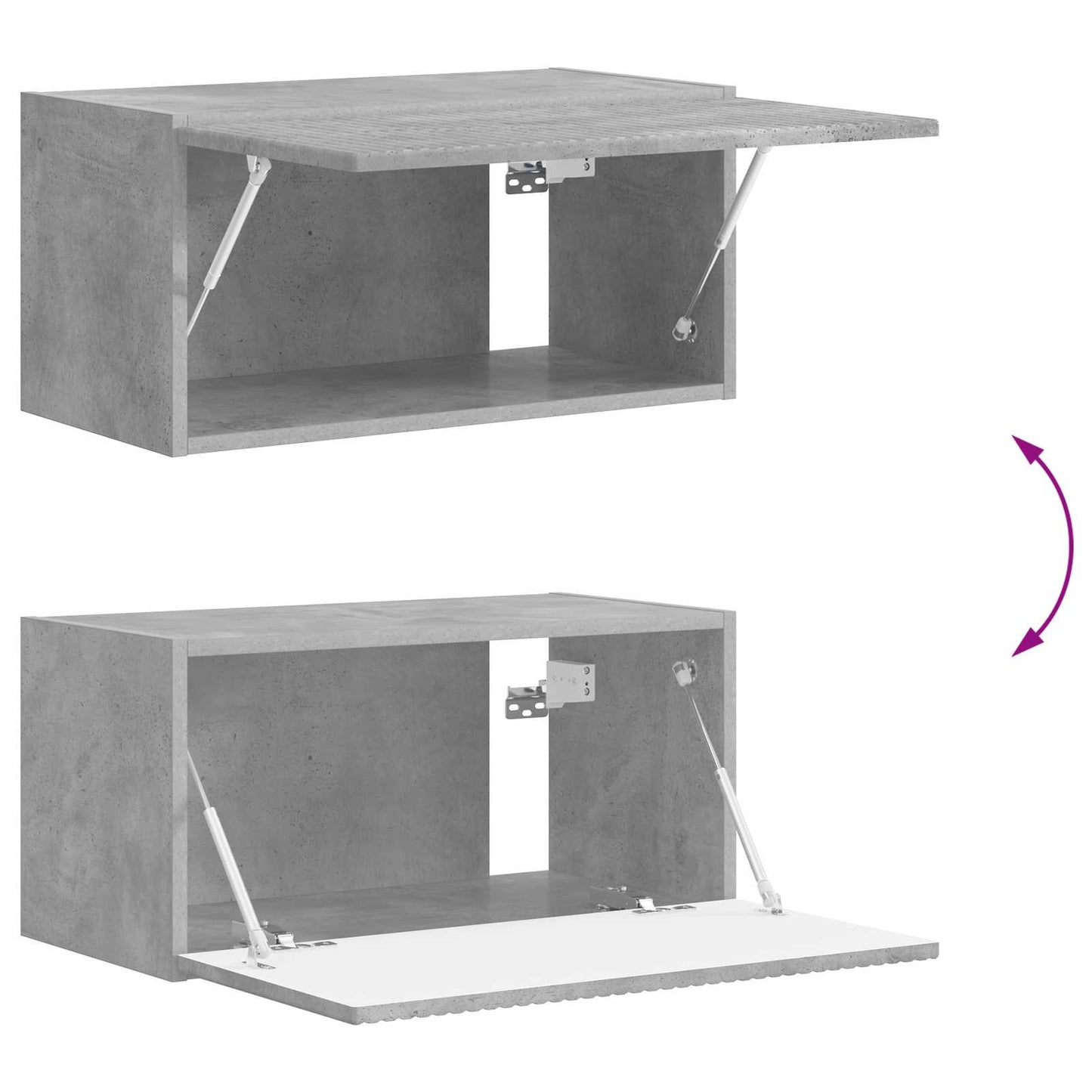 TV Cabinet Set Wall-mounted 4 pcs Concrete Grey Engineered Wood