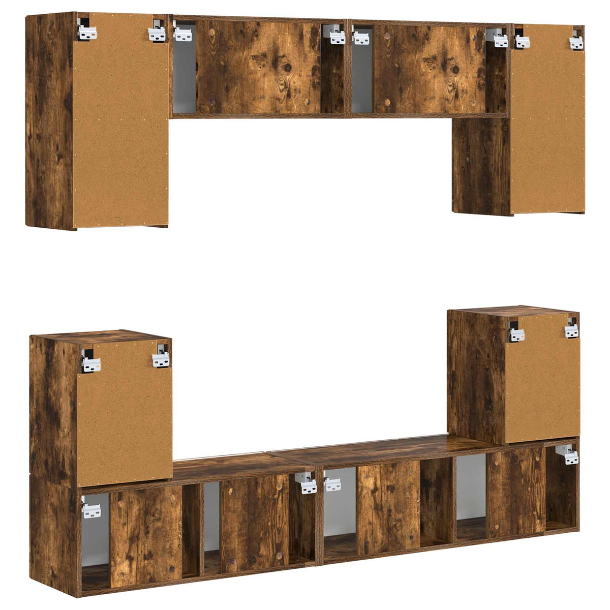 TV Cabinet Set 5 pcs Smoked Oak Engineered Wood