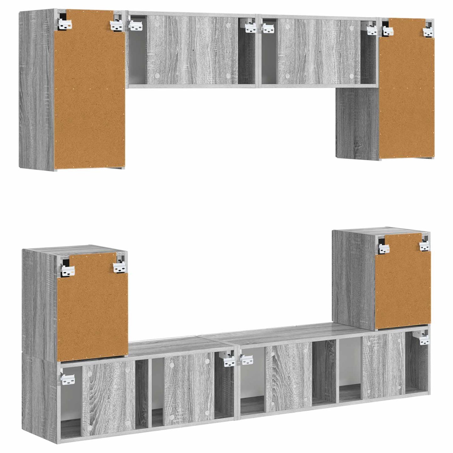 TV Cabinet Set Wall-mounted 5 pcs Grey Sonoma Engineered Wood