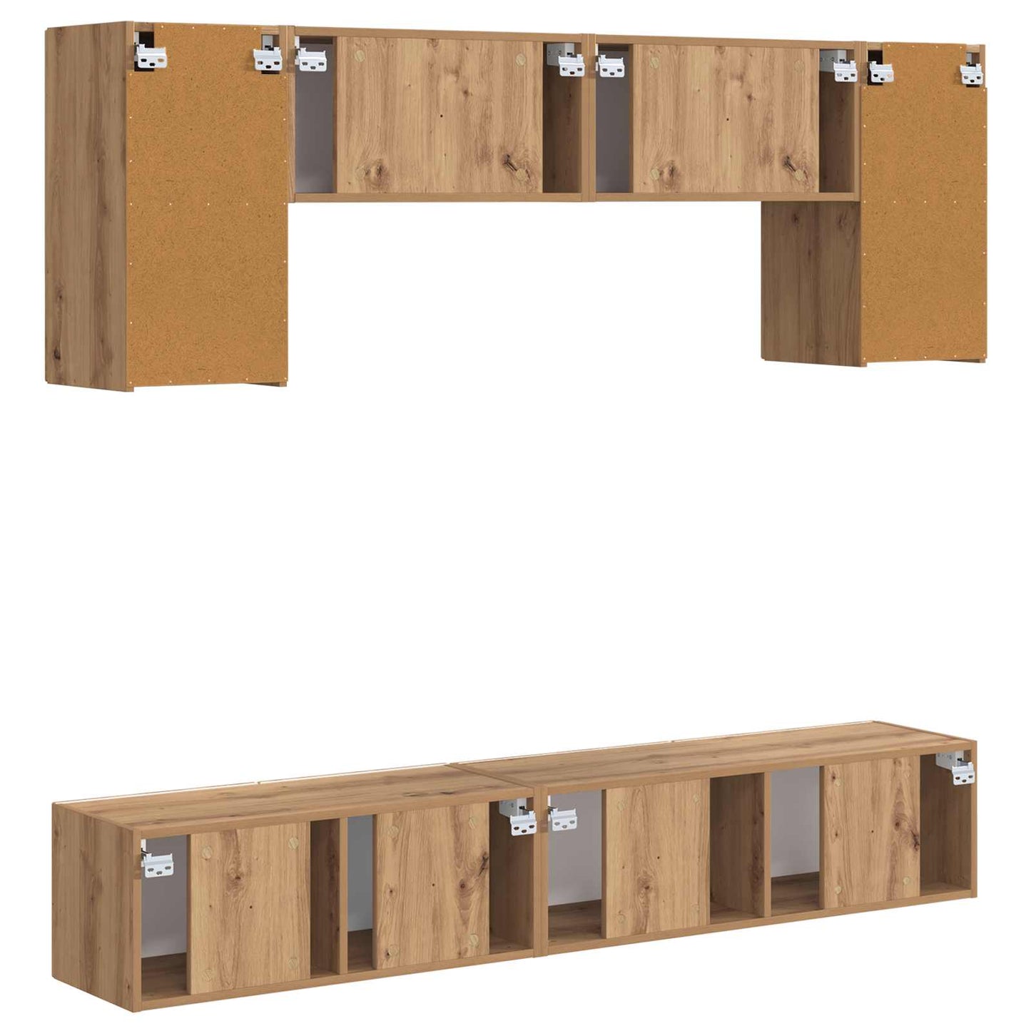 TV Cabinet Set 5 pcs Old Wood Engineered Wood