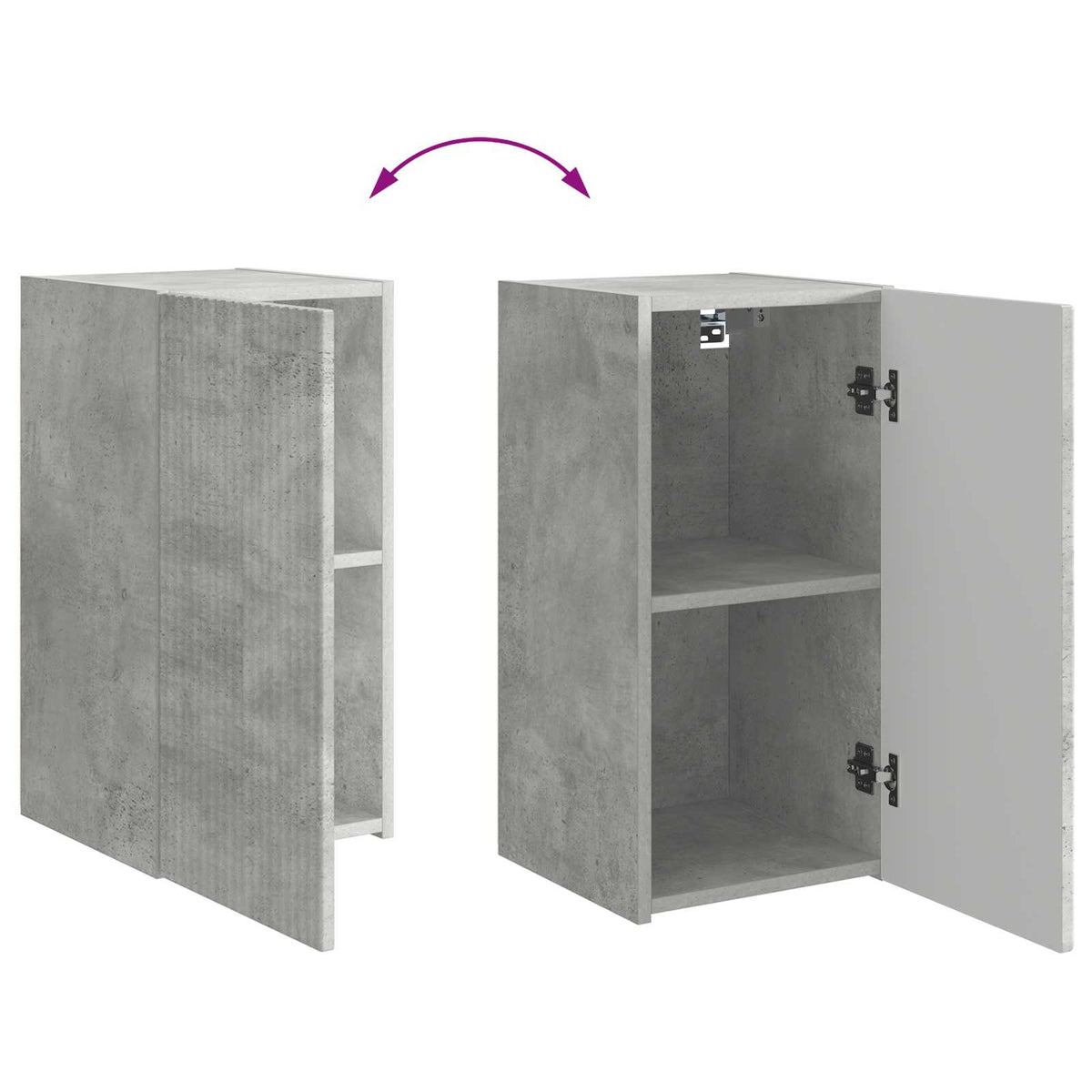 TV Cabinet Set 6 pcs Concrete Grey Engineered Wood