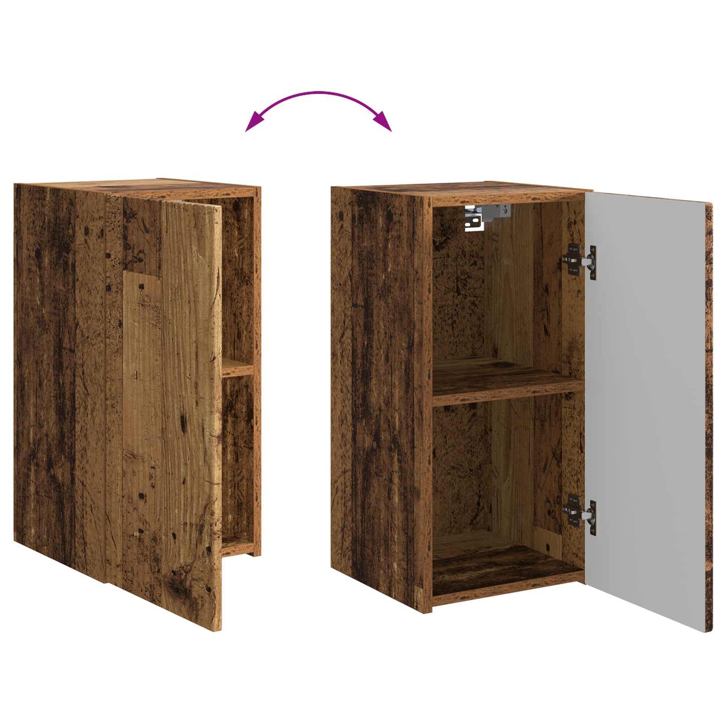 TV Cabinet Set Wall-mounted 6 pcs Old Wood Engineered Wood