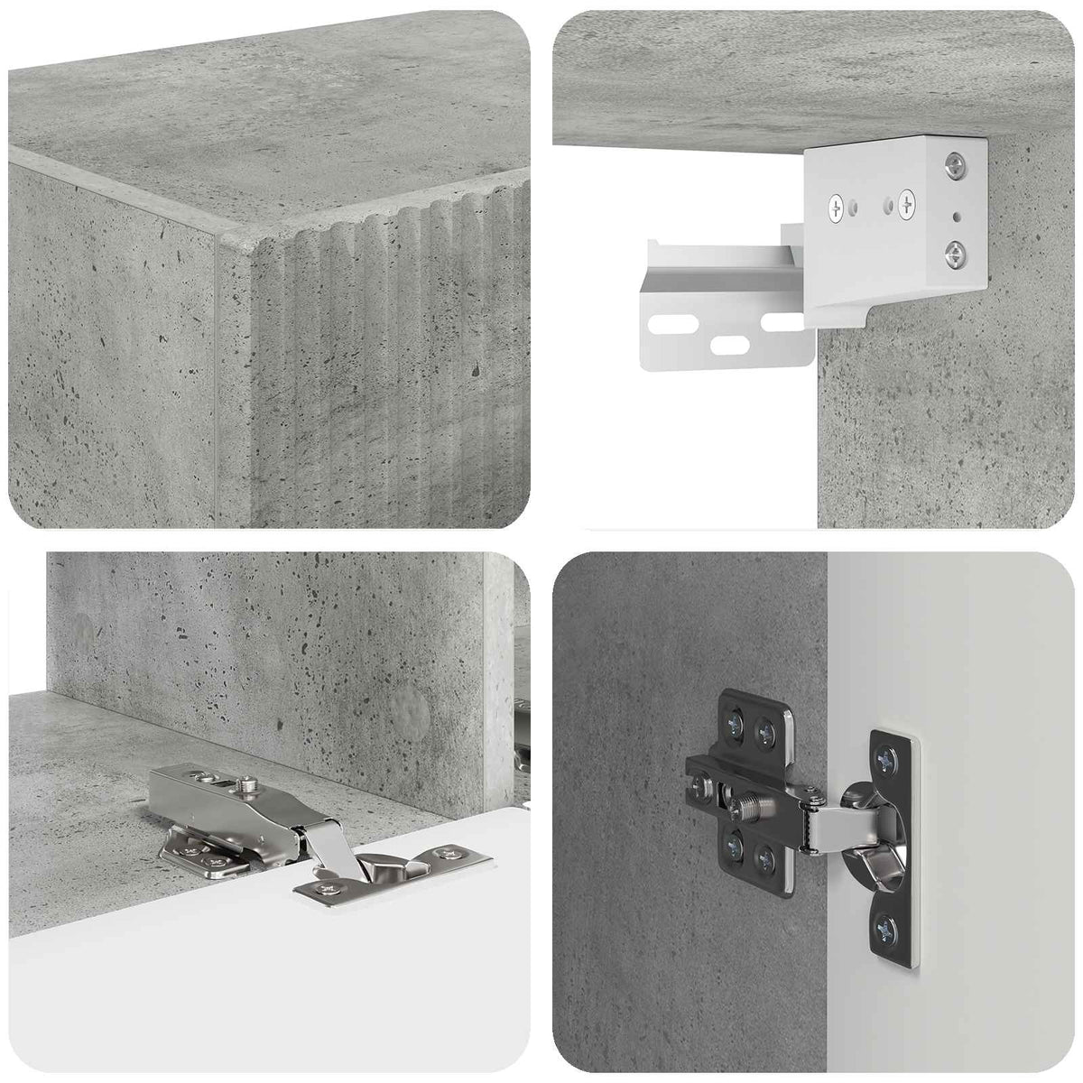 TV Cabinet Set 4 pcs Concrete Grey Engineered Wood