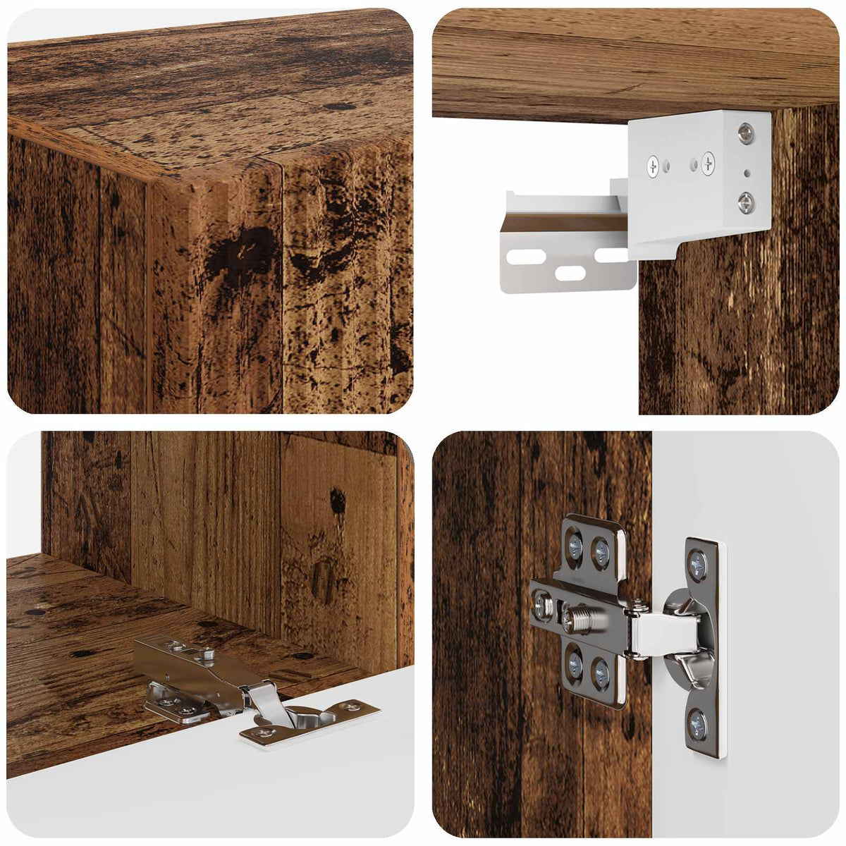 TV Cabinet Set 4 pcs Old Wood Engineered Wood