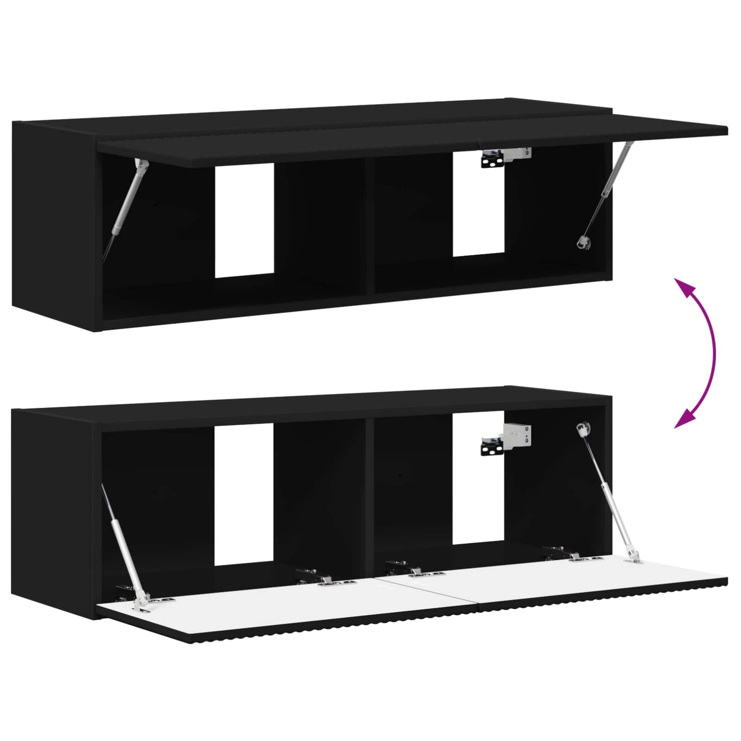 TV Cabinet 8 pcs Black