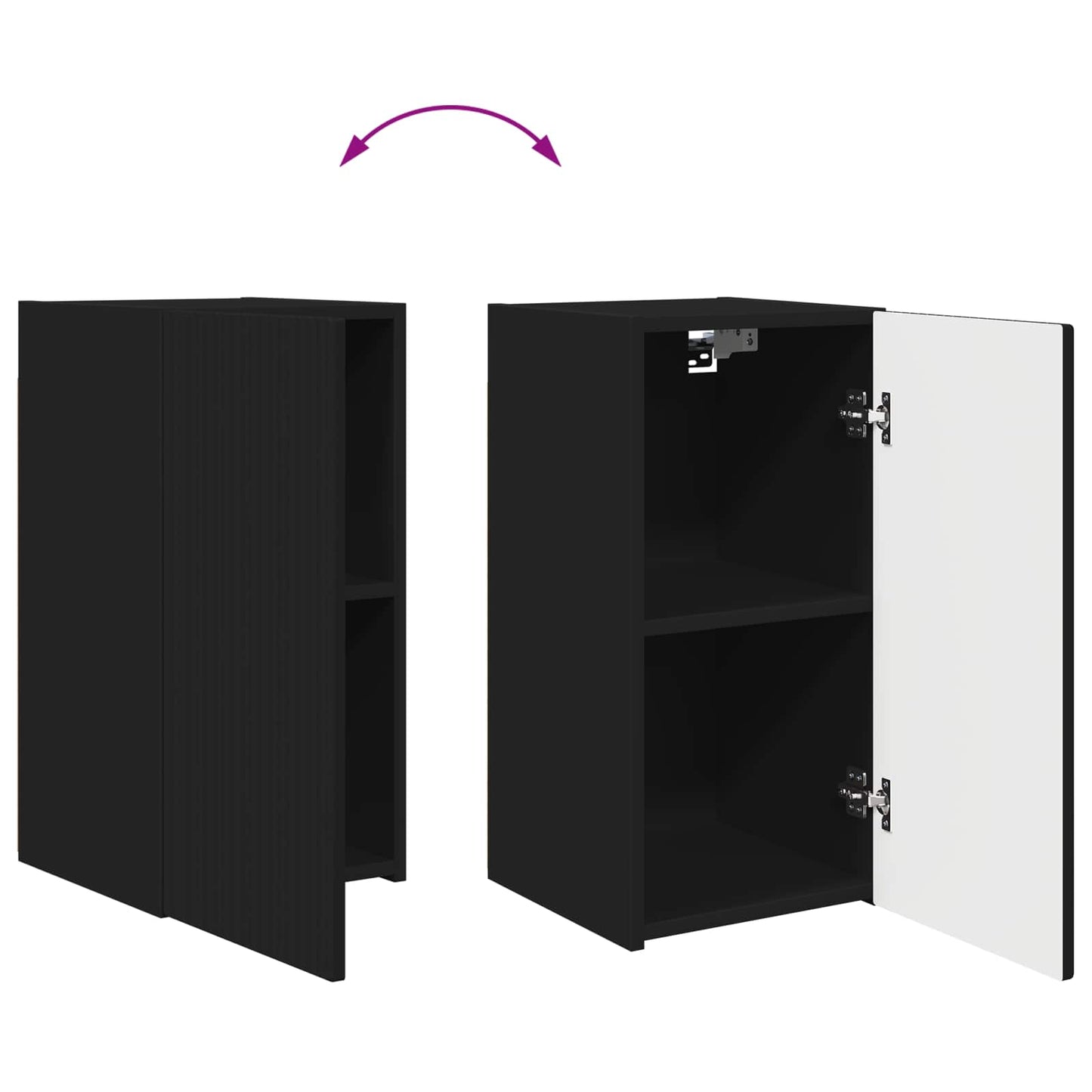 TV Cabinet Set 4 pcs Black Engineered Wood