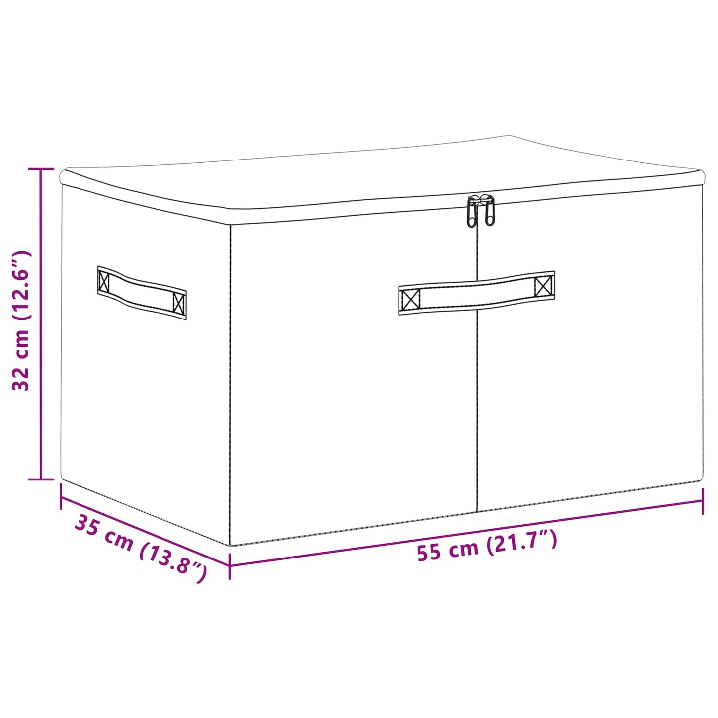 Storage Box Non-woven fabric 55 x 35 x 32 cm 61.6 L Anthracite