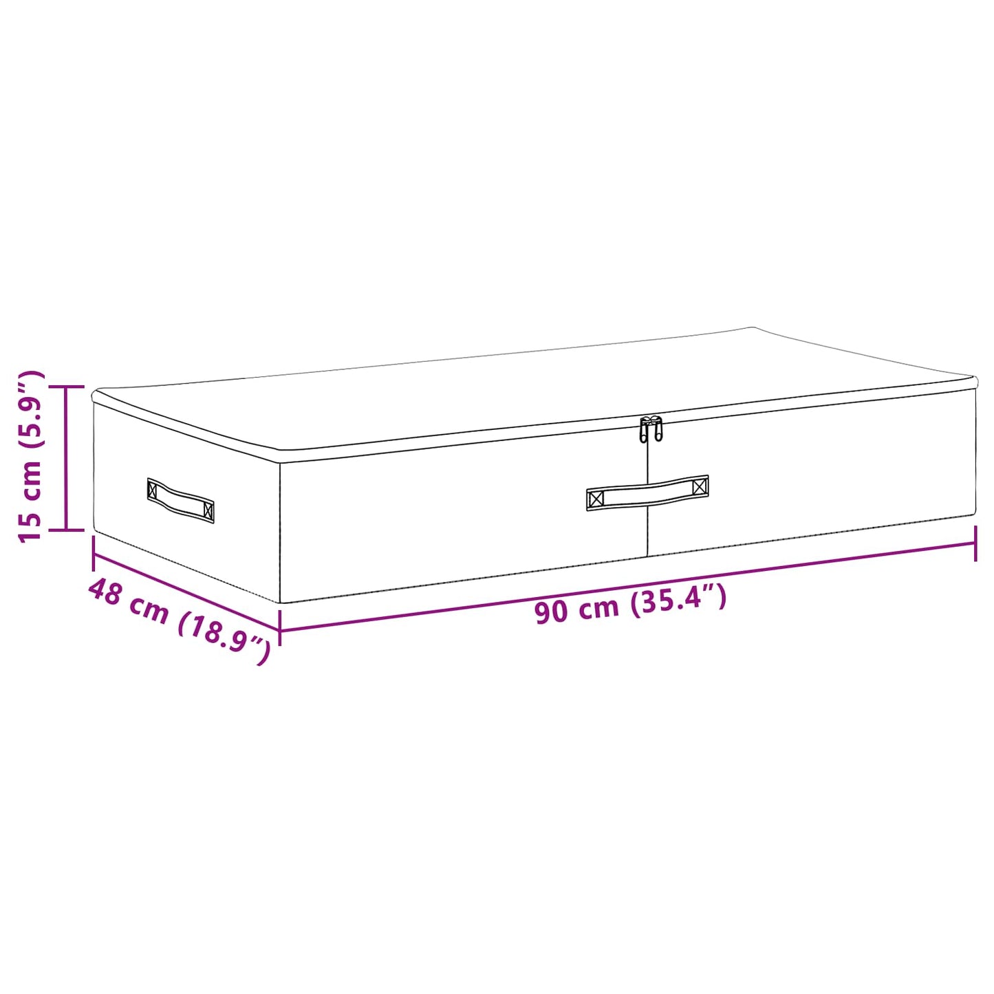 Storage Box Non-woven fabric 90 x 48 x 15 cm 64.8 L Anthracite