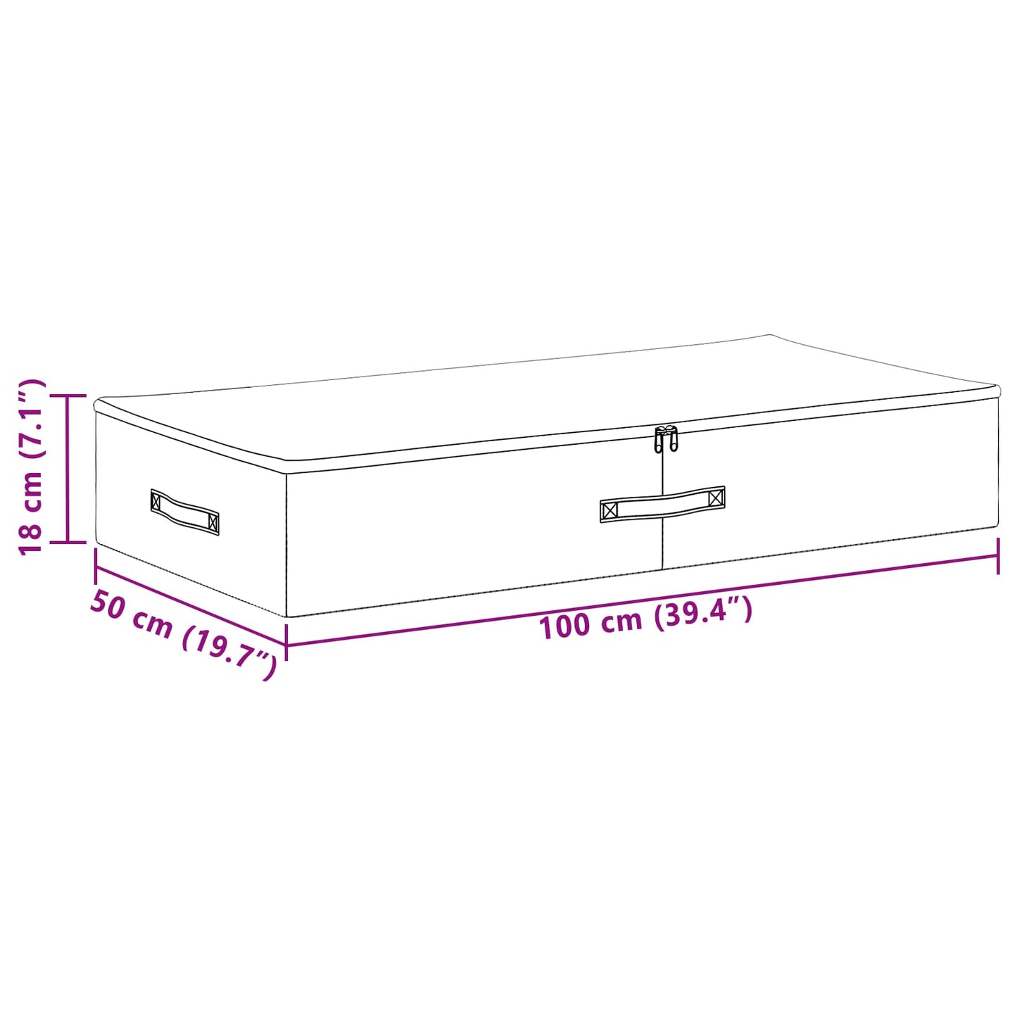 Storage Box Non-woven fabric 100 x 50 x 18 cm 90 L Anthracite