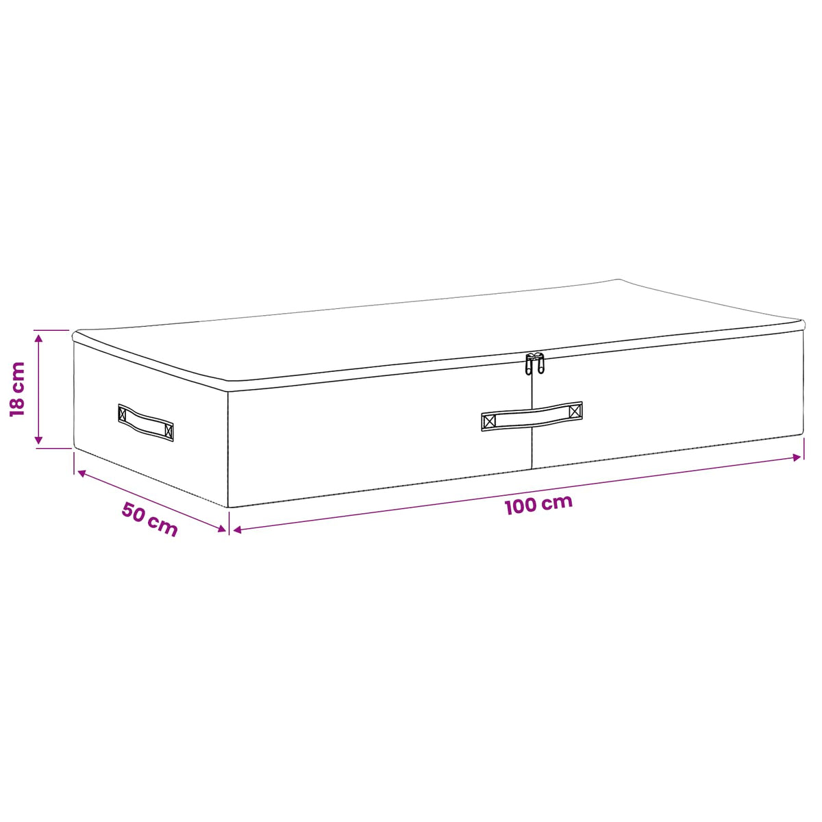 Storage Box 2 pcs Non-woven fabric 100 x 50 x 18 cm 90 L