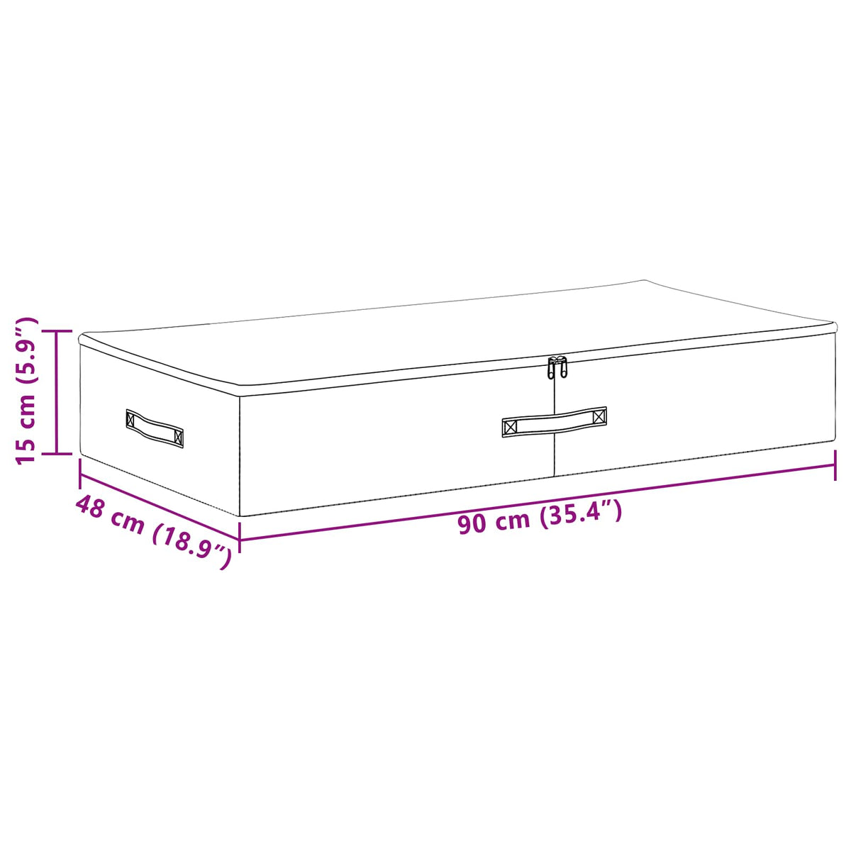 Storage Box 6 pcs Non-woven fabric 90 x 48 x 15 cm 64.8 L Cream