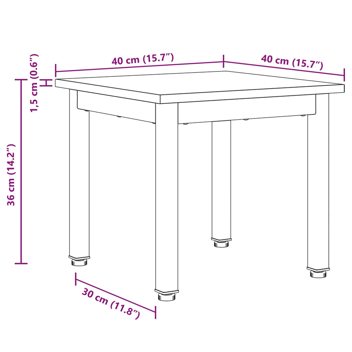Coffee Table Old Wood 40 x 40 x 36 cm Engineered Wood