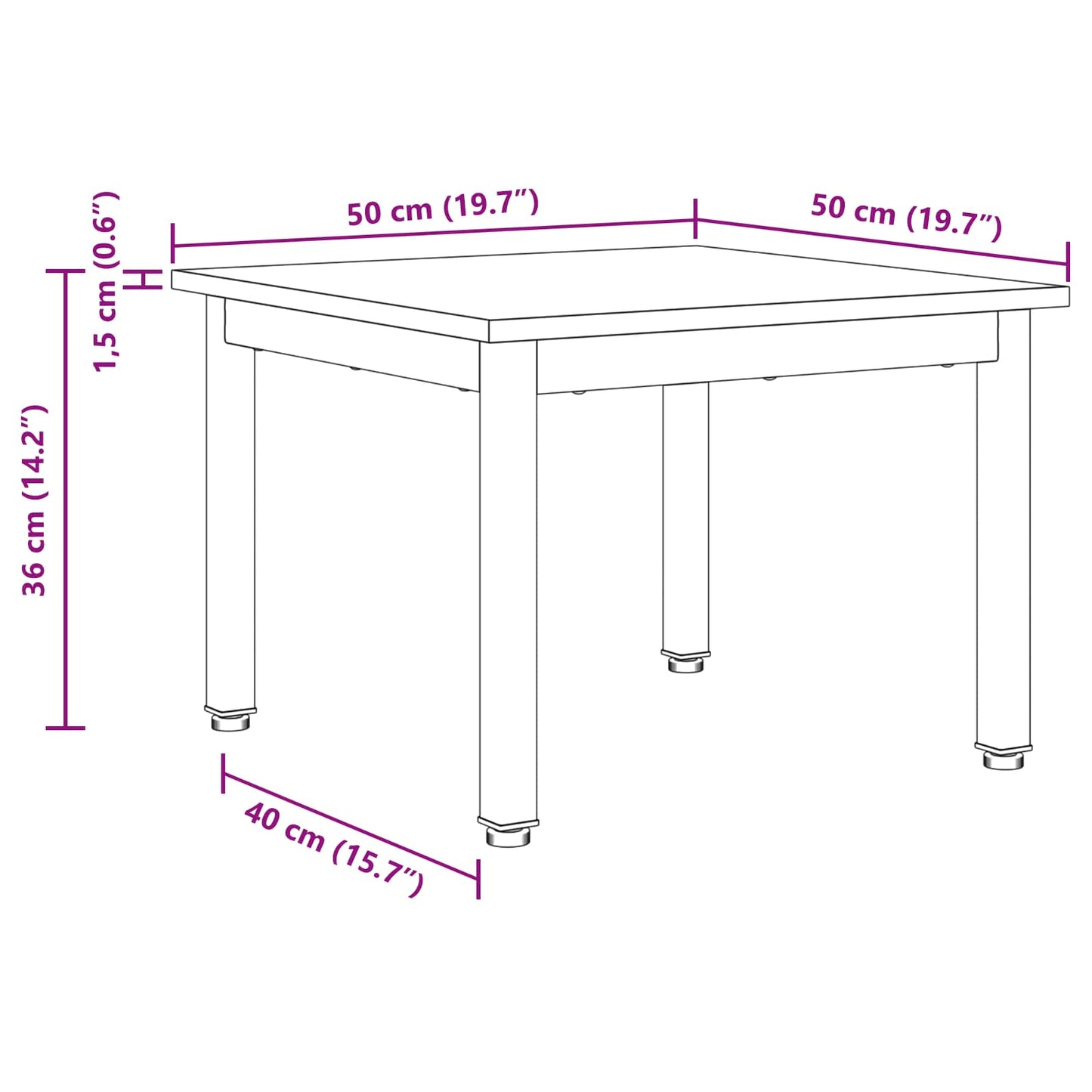 Coffee Table Grey Sonoma 50 x 50 x 36 cm Engineered Wood