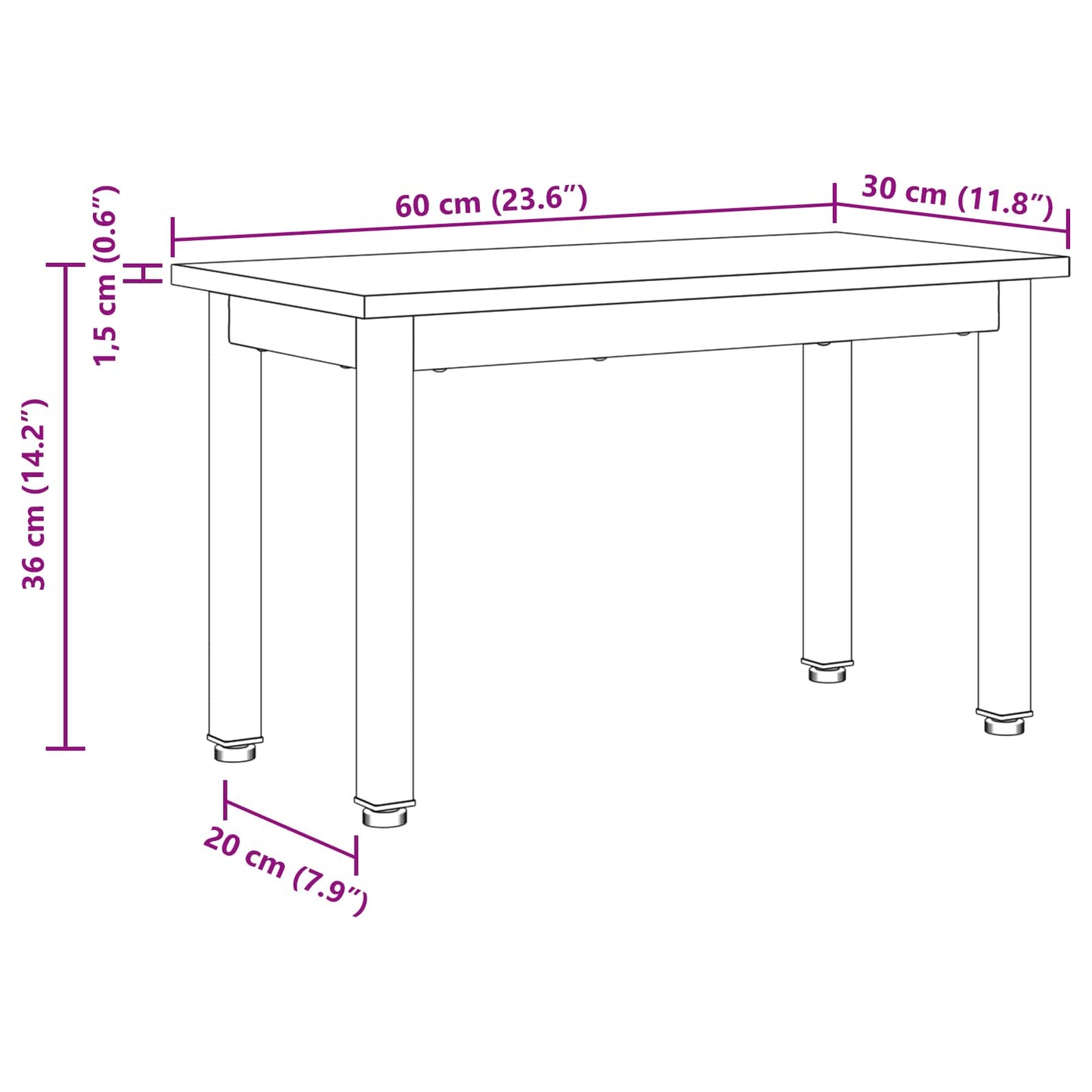 Coffee Table Grey Sonoma 60 x 30 x 36 cm Engineered Wood