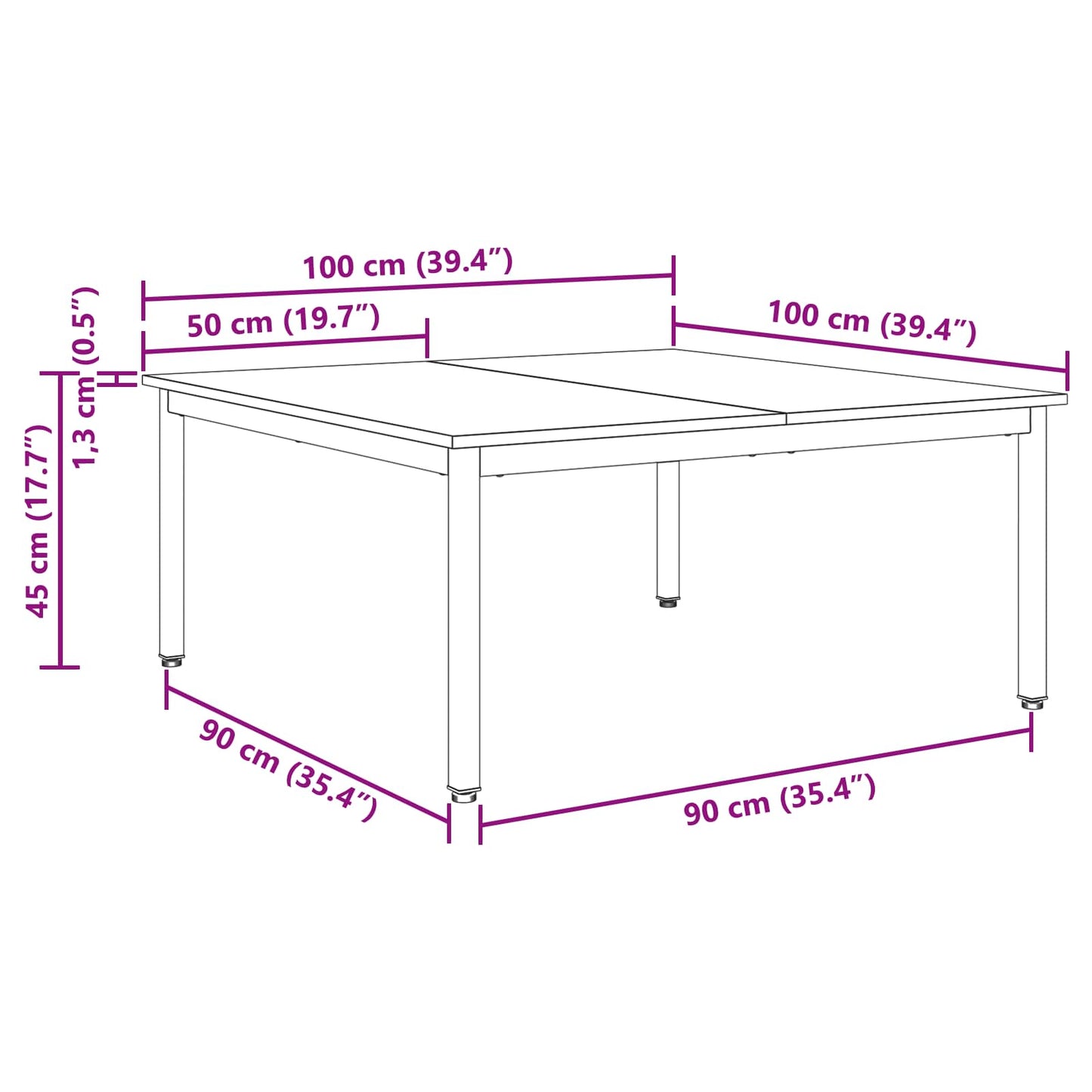 Coffee Table Old Wood 100 x 100 x 45 cm Engineered Wood