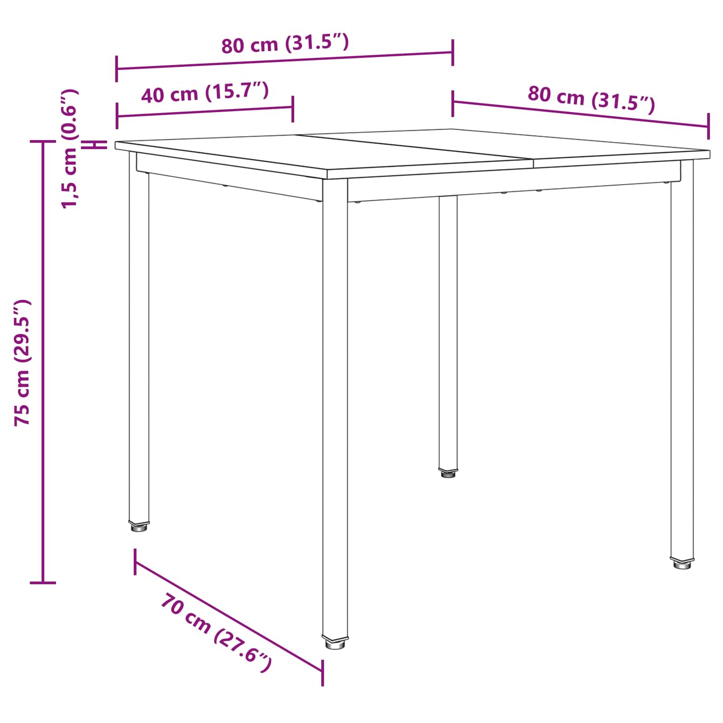 Dining Tables 80 x 80 x 75 cm Engineered Wood Grey Sonoma