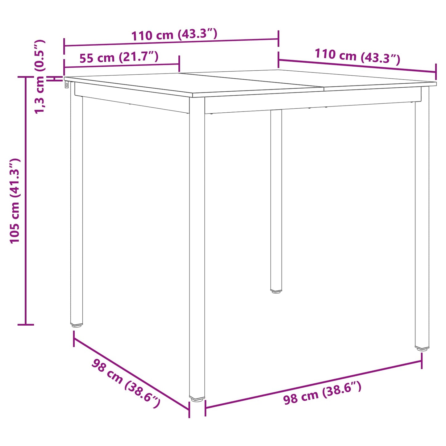 Standing Bar Table Engineered Wood