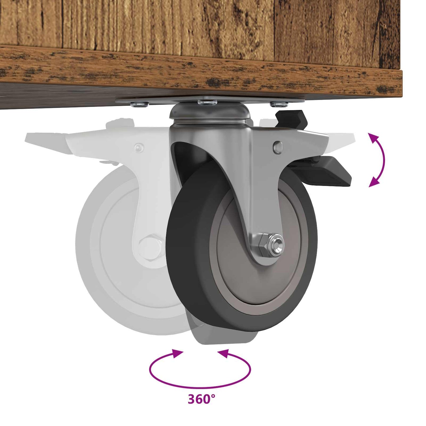 Golf Cabinet with Wheel Plain Old Wood 90 x 45 x 98 cm