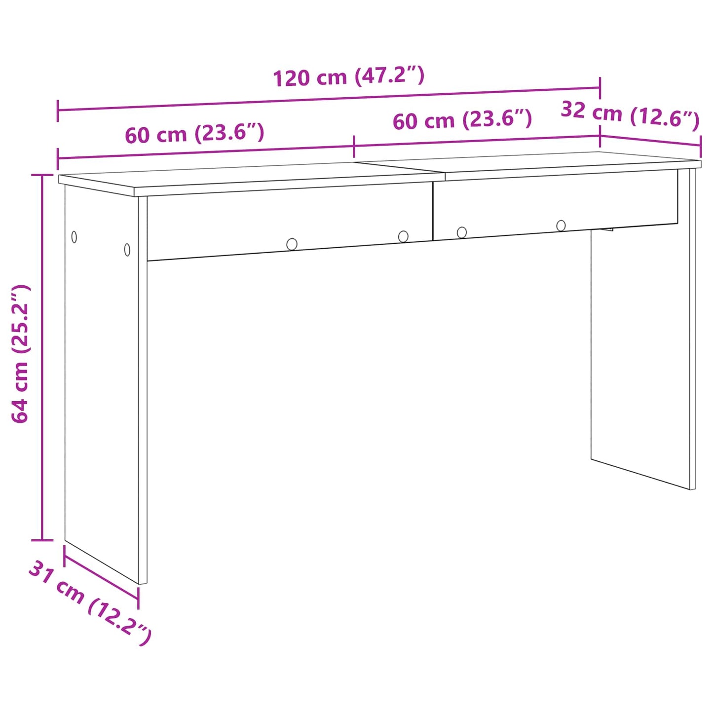 Keyboard Stand Grey Sonoma 120 x 32 x 64 cm Engineered Wood