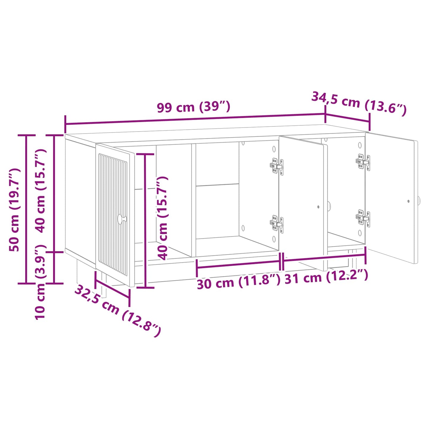 TV Cabinet 99 x 34.5 x 50 cm Concrete Grey Engineered Wood