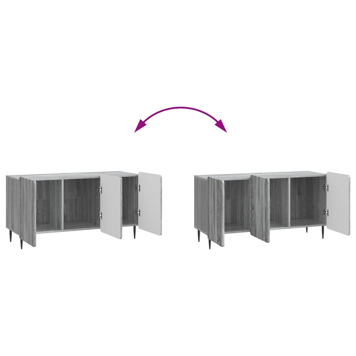 TV Cabinet Grey Sonoma 99 x 34.5 x 52 cm Engineered Wood