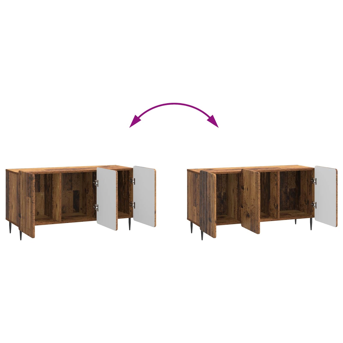 TV Cabinet Old Wood 99 x 34.5 x 52 cm Engineered Wood