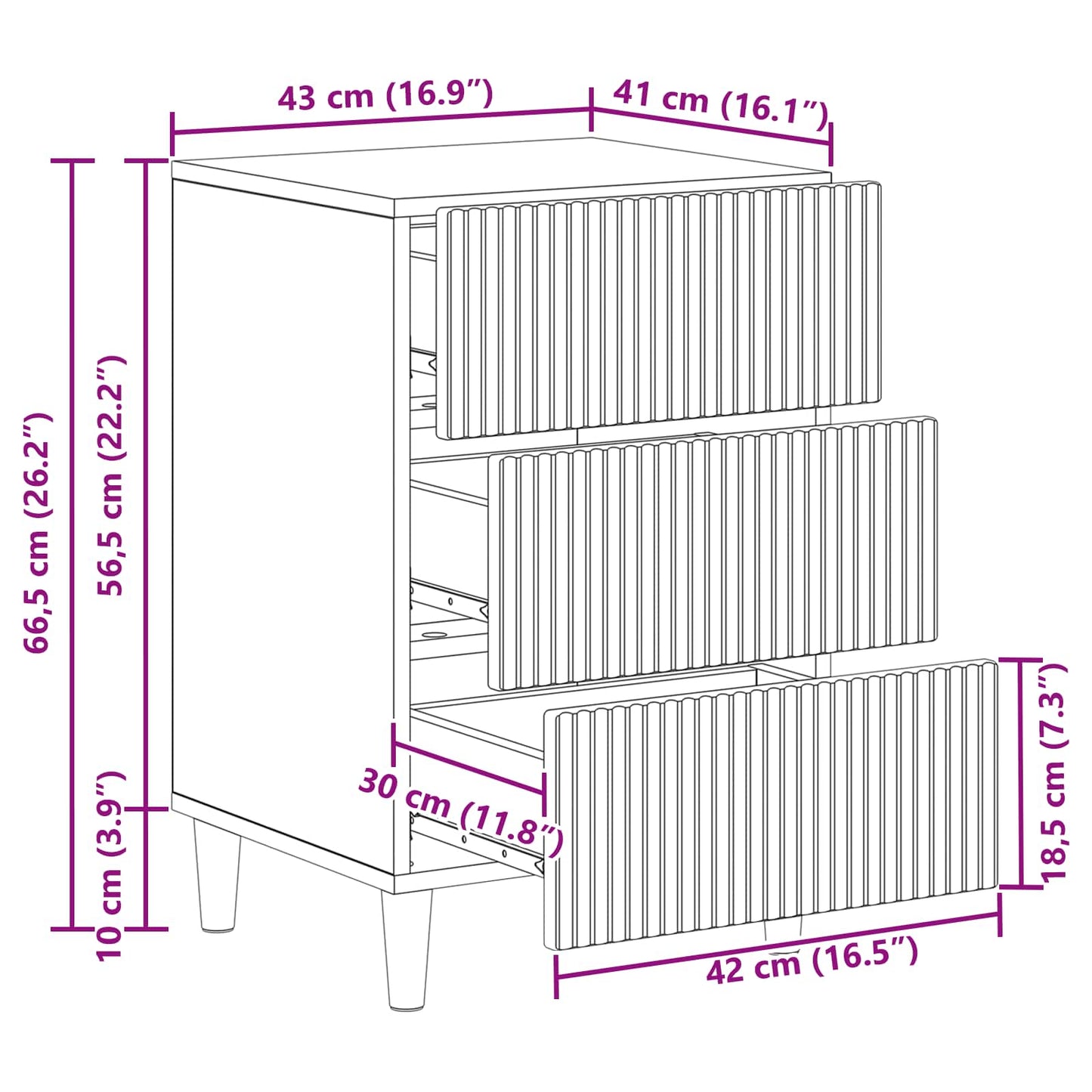 Bedside Cabinet with Drawer High Gloss White 43 x 41 x 66.5 cm