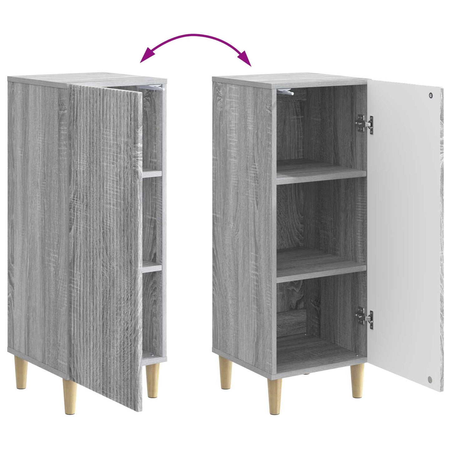 Sideboard Grey Sonoma 33 x 34.5 x 90 cm Engineered Wood