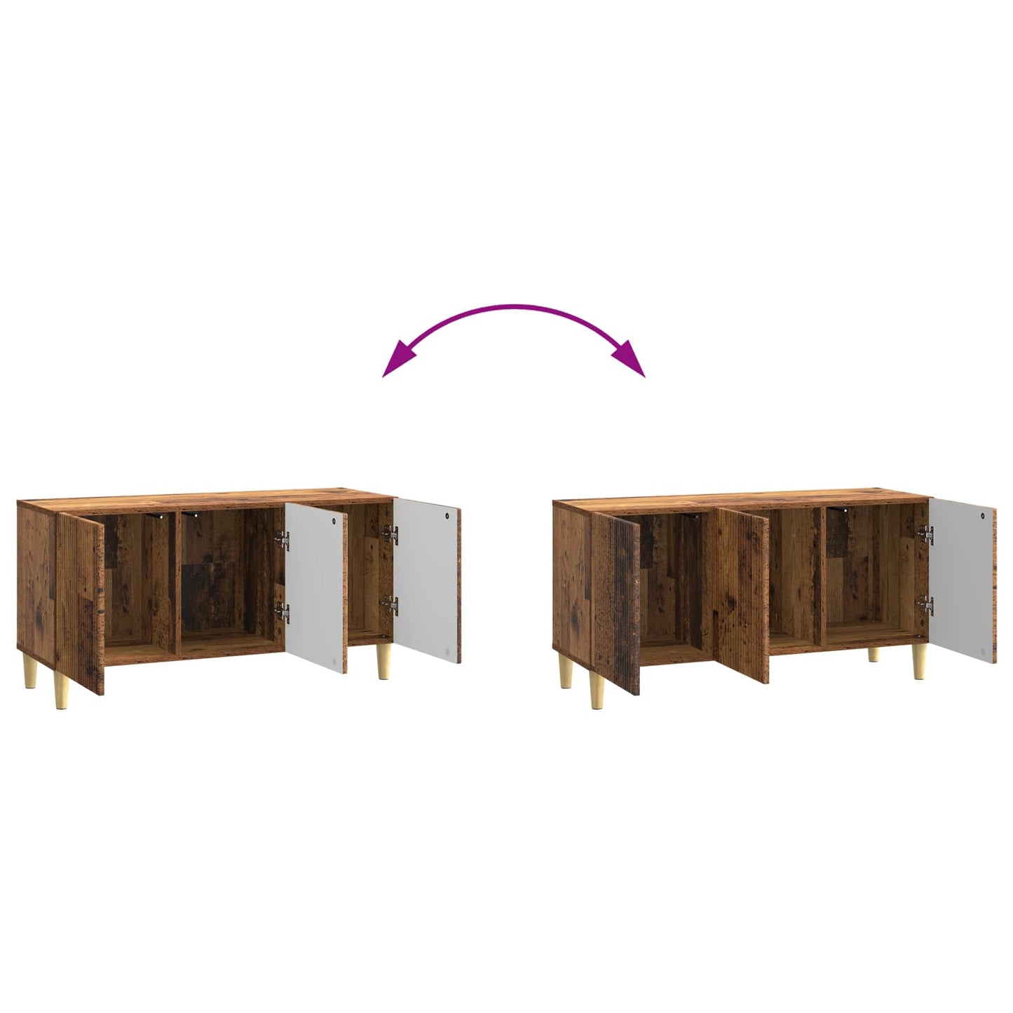 TV Cabinet Old Wood 99 x 34.5 x 50 cm Engineered Wood