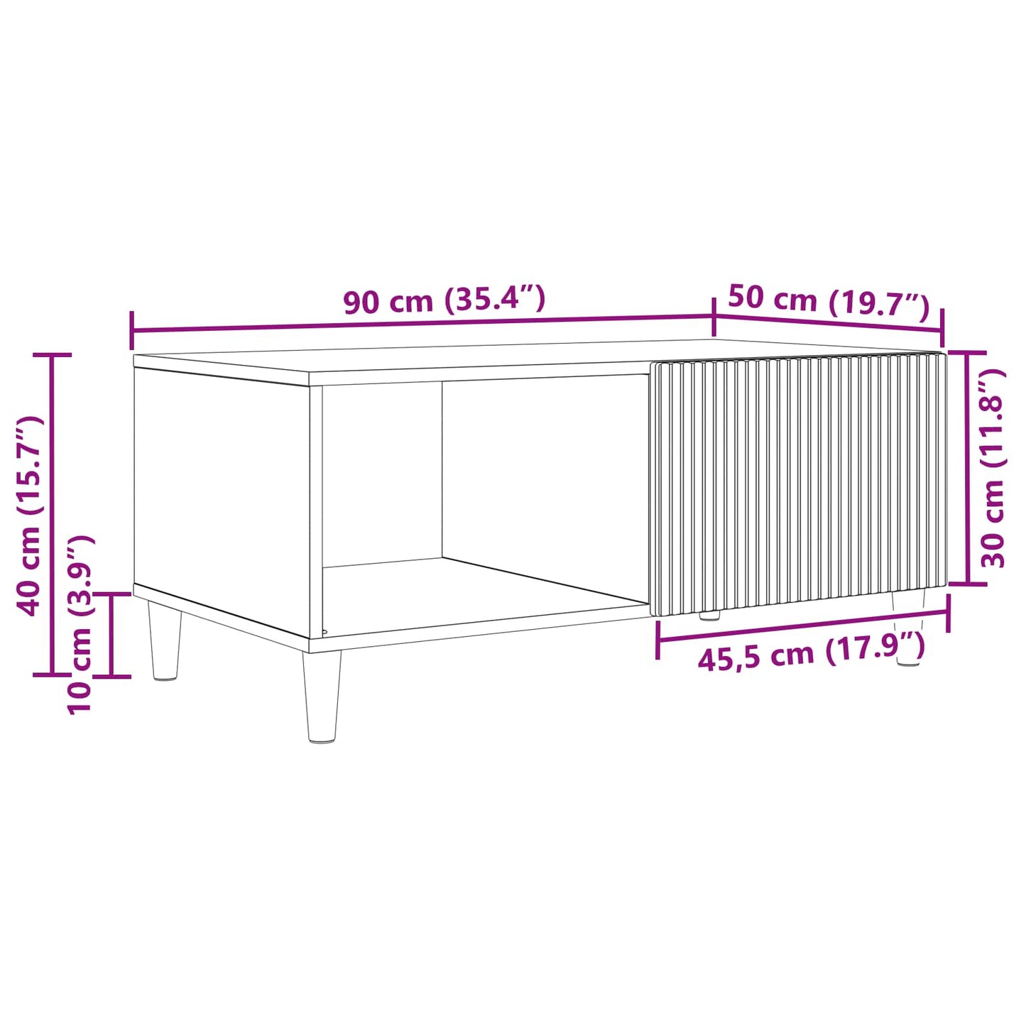 Coffee Table Old Wood 90 x 50 x 40 cm Engineered Wood