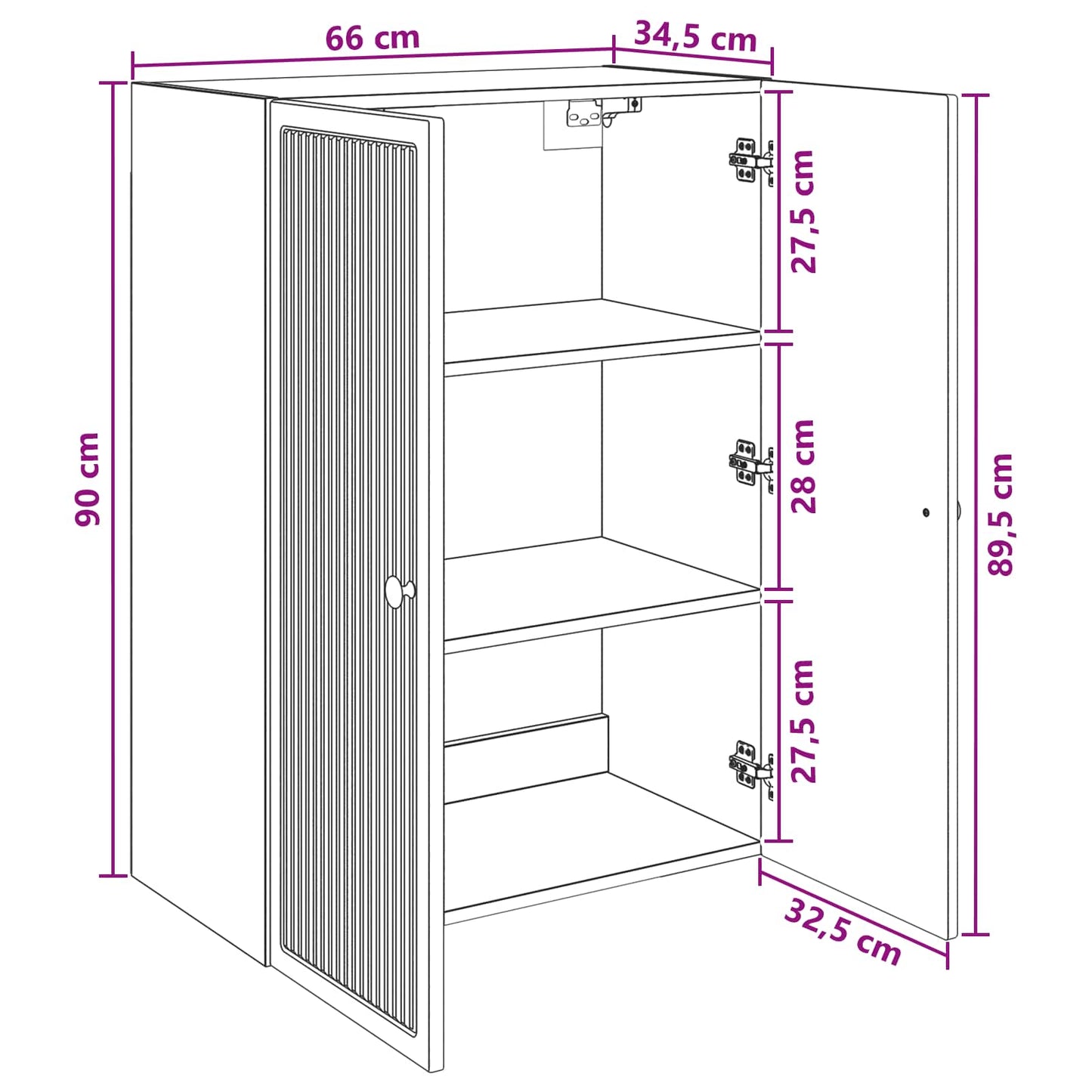 Wall-Mounted Cabinet Sonoma Oak 66 x 34.5 x 90 cm