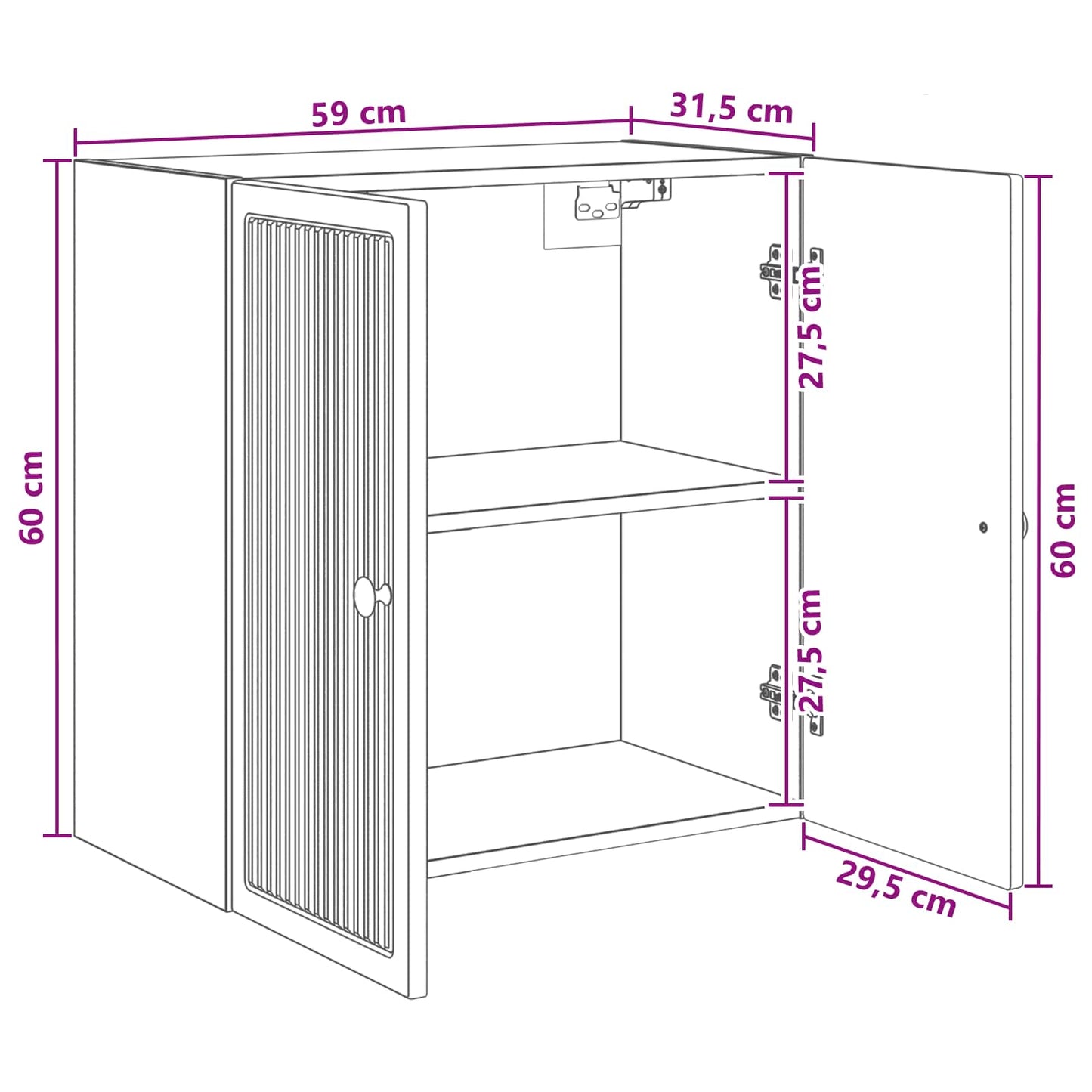 Wall-Mounted Cabinet Old Wood 59 x 31 x 60 cm Engineered Wood
