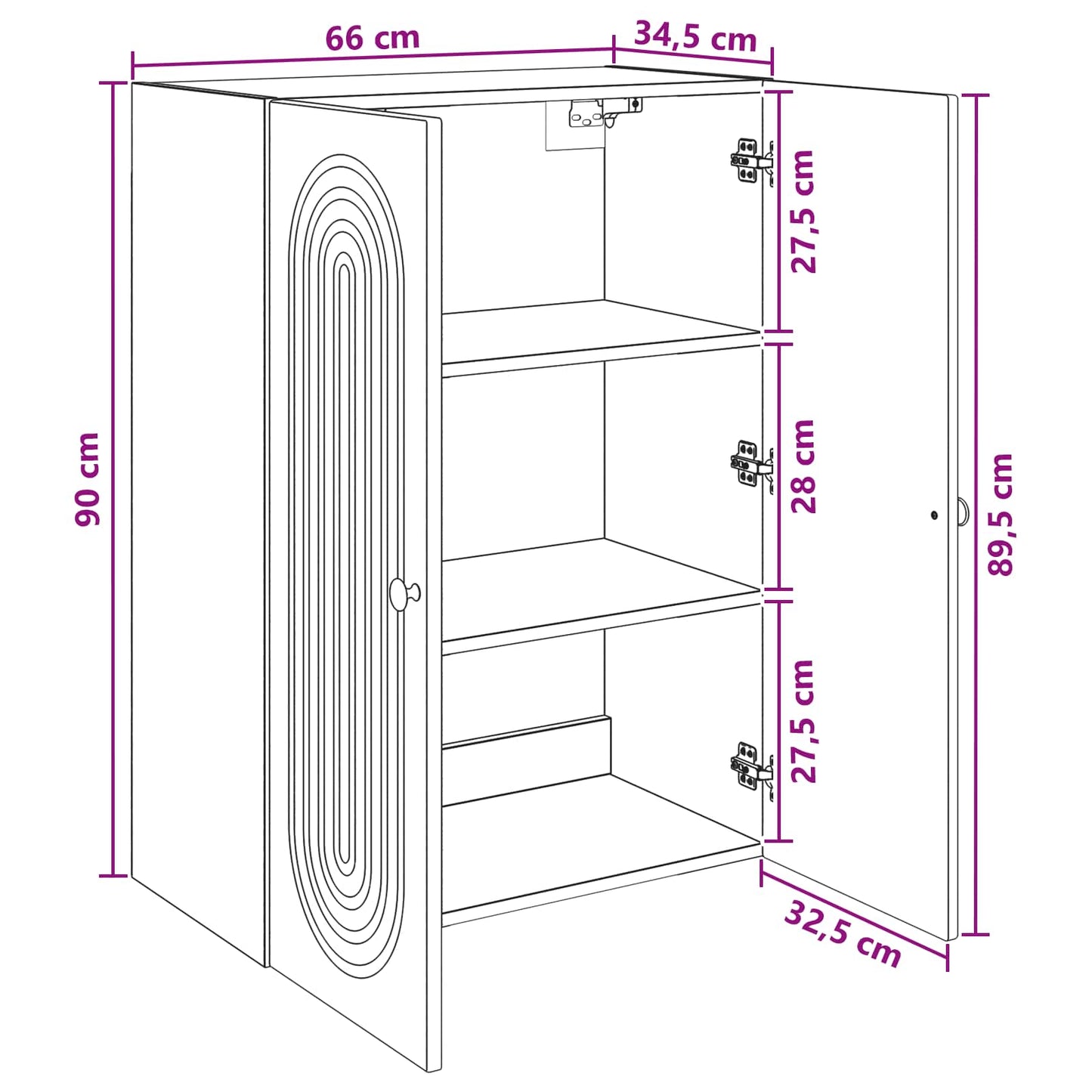 Wall-Mounted Cabinet Smoked Oak 66 x 34.5 x 90 cm
