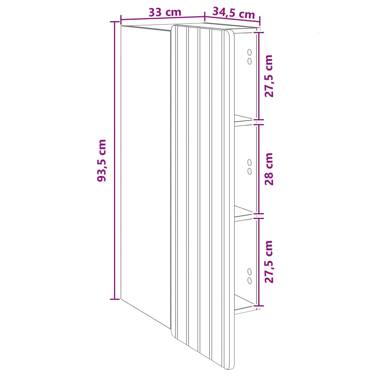 Wall-Mounted Cabinet Smoked Oak 33 x 34.5 x 94 cm