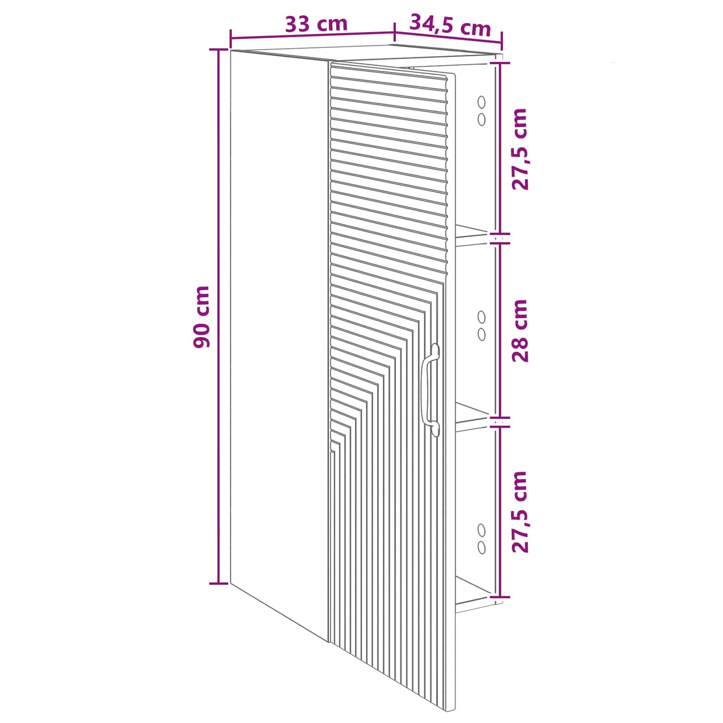 Wall-Mounted Cabinet Old Wood 33 x 34.5 x 90 cm Engineered Wood