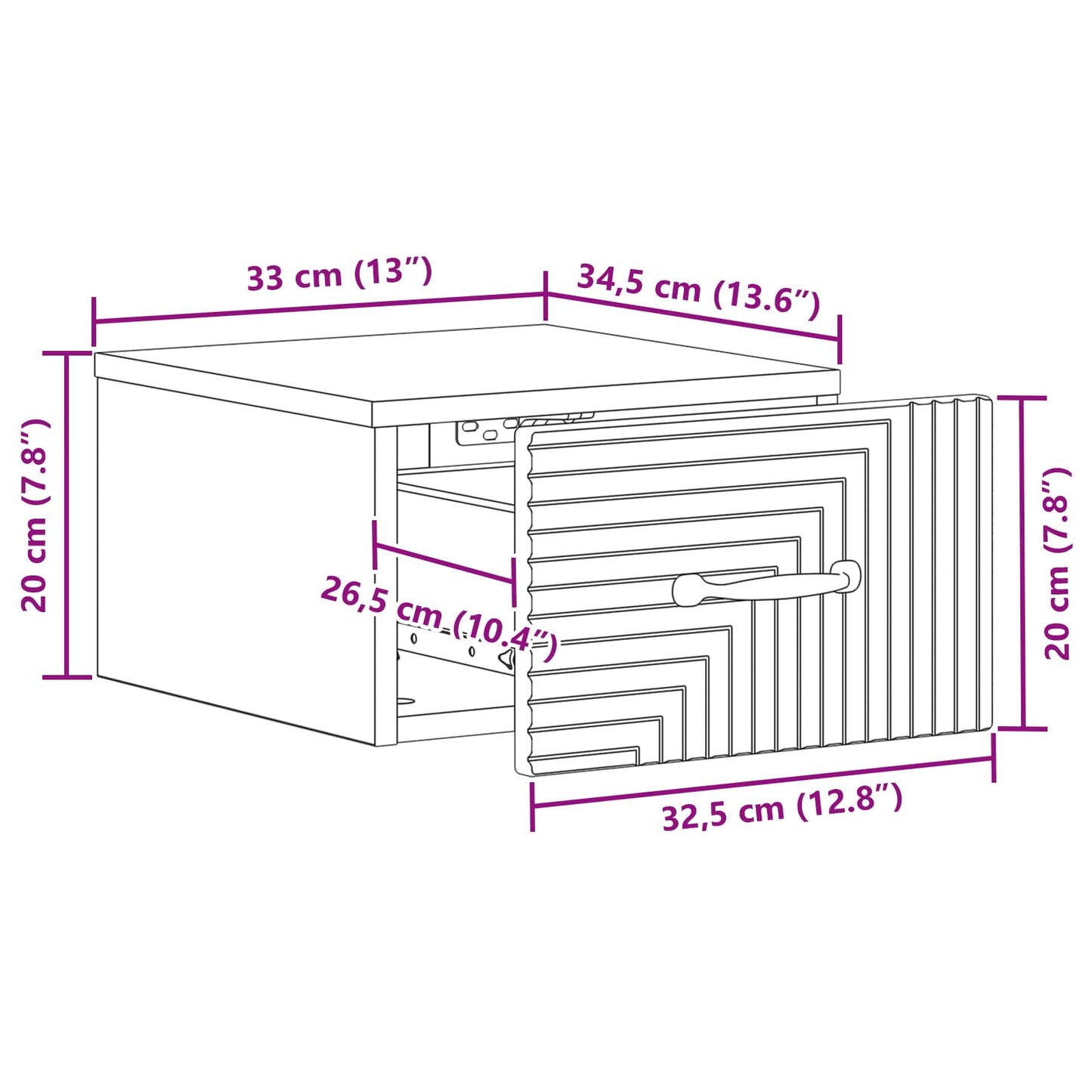 Wall-Mounted Bedside Cabinet 2 pcs Black 34.5 x 33 x 20 cm