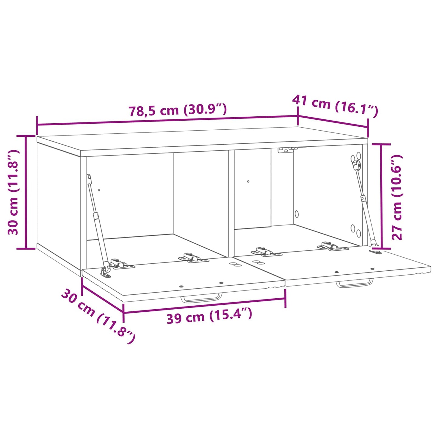 Wall-Mounted TV Cabinet Black 78.5 x 41 x 30 cm Engineered Wood