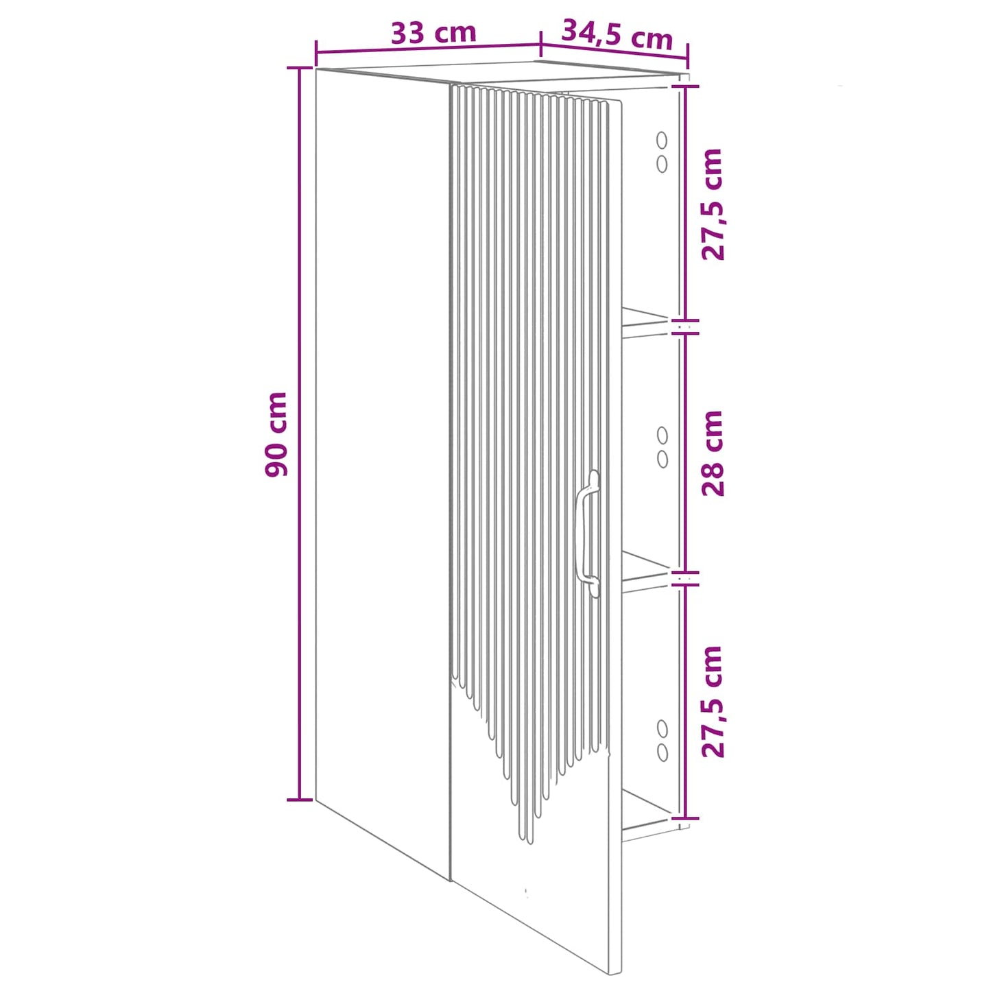 Wall-Mounted Cabinet Grey Sonoma 33 x 34.5 x 90 cm