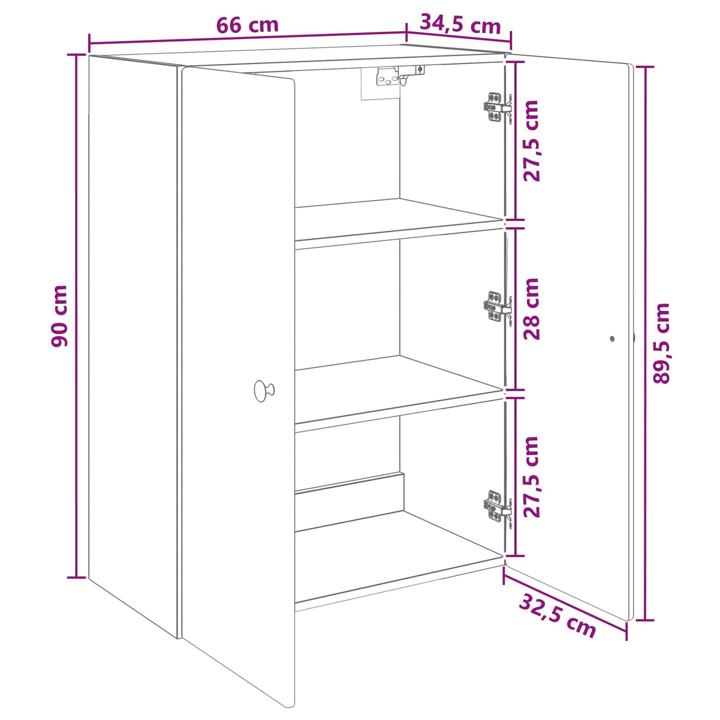 Wall-Mounted Cabinet Smoked Oak 66 x 34.5 x 90 cm