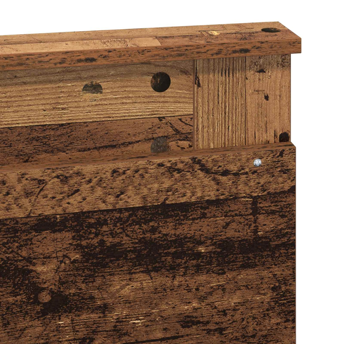 Bed Frame with Headboard Old Wood 135 x 190 cm Solid Pine Wood